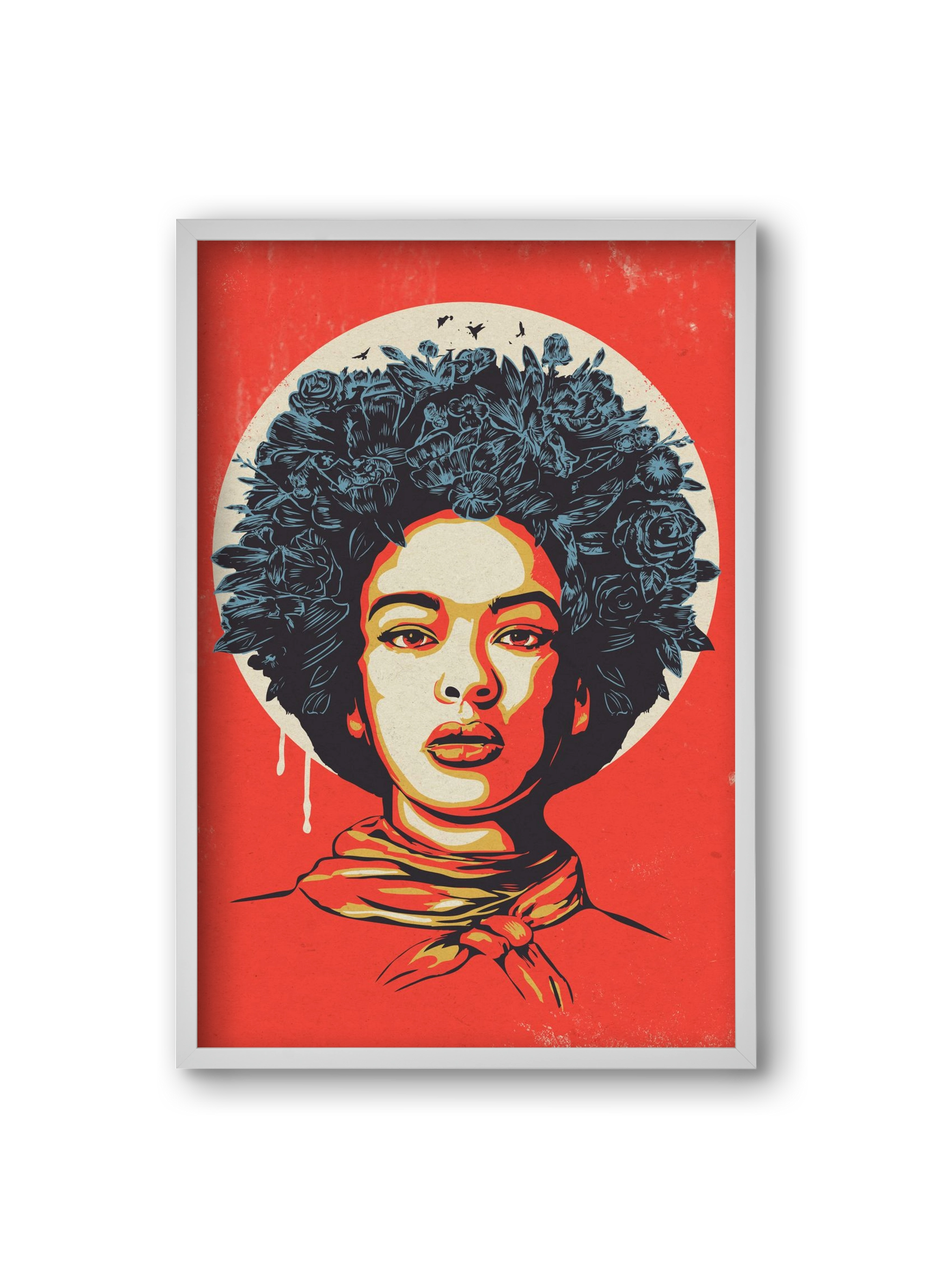 Flower Power, 20x30 cm (20x30 cm), Fehér keret