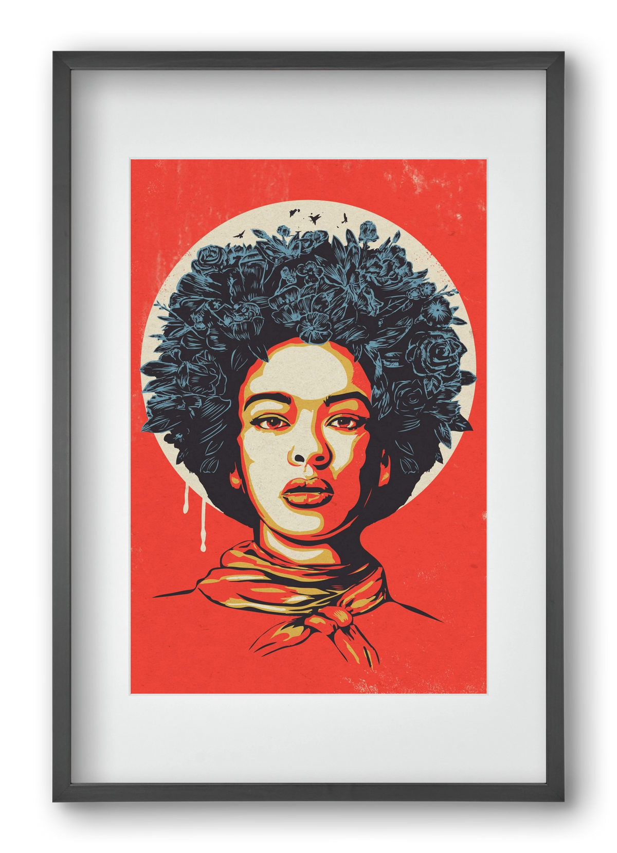 Flower Power, 40x60 cm (30x45 cm), Fekete keret, paszpartuval