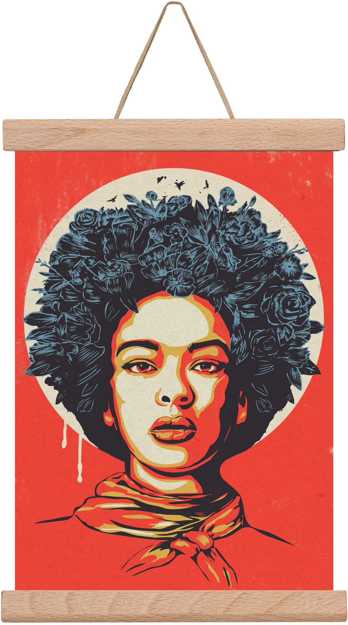 Flower Power, 20x30 cm (20x30 cm), Tölgy akasztó