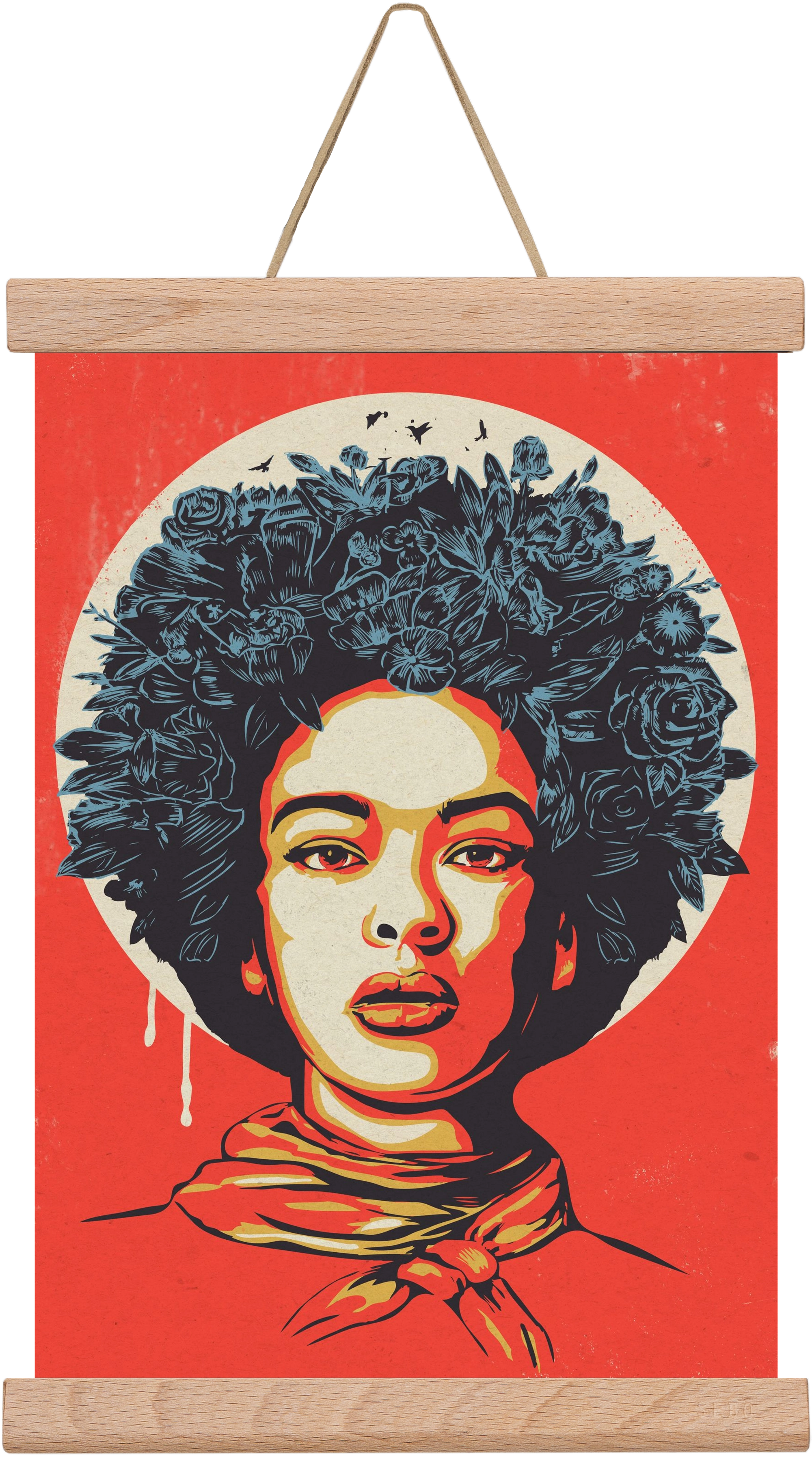 Flower Power, 20x30 cm (20x30 cm), Tölgy akasztó