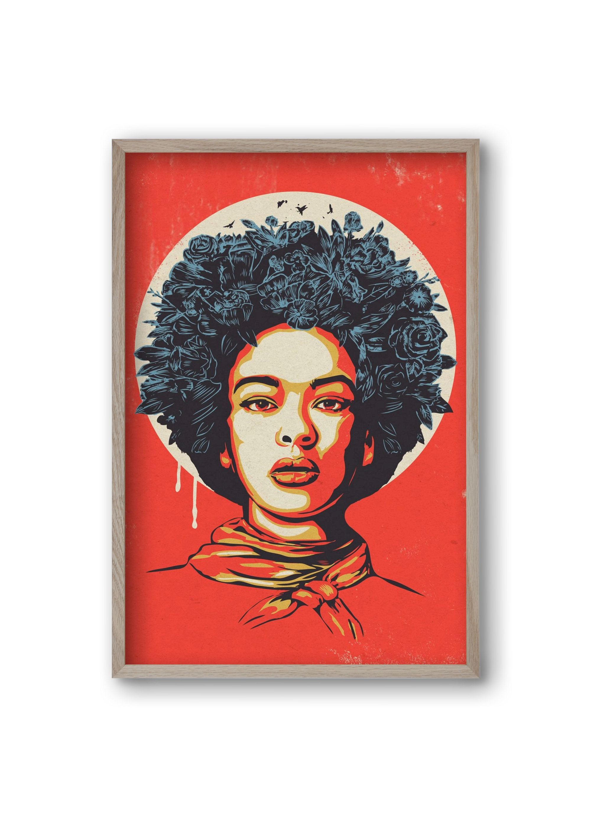 Flower Power, 20x30 cm (20x30 cm), Tölgy keret