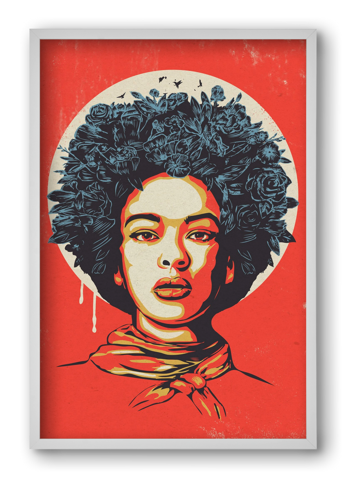 Flower Power, 40x60 cm (40x60 cm), Fehér keret