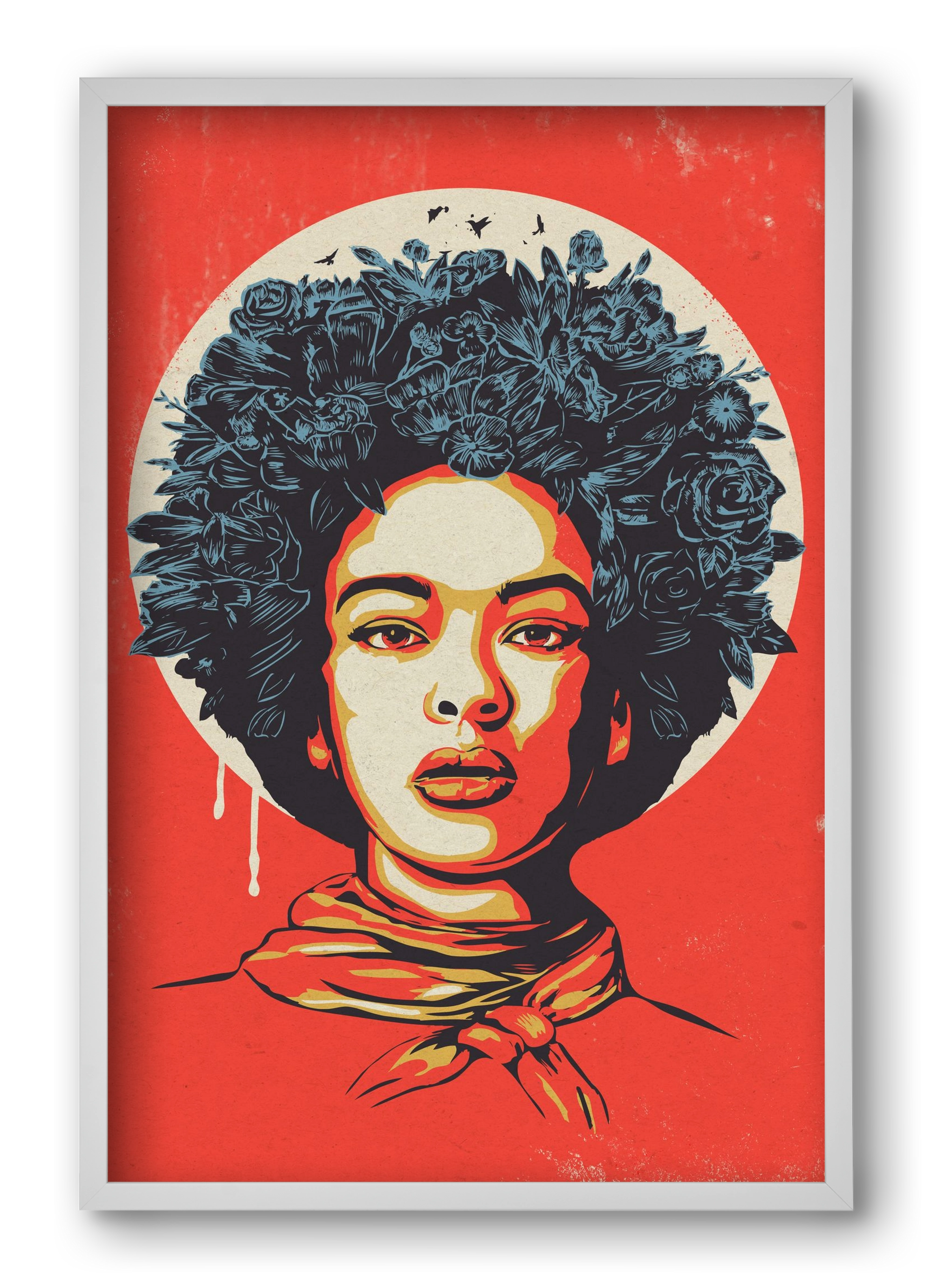 Flower Power, 40x60 cm (40x60 cm), Fehér keret