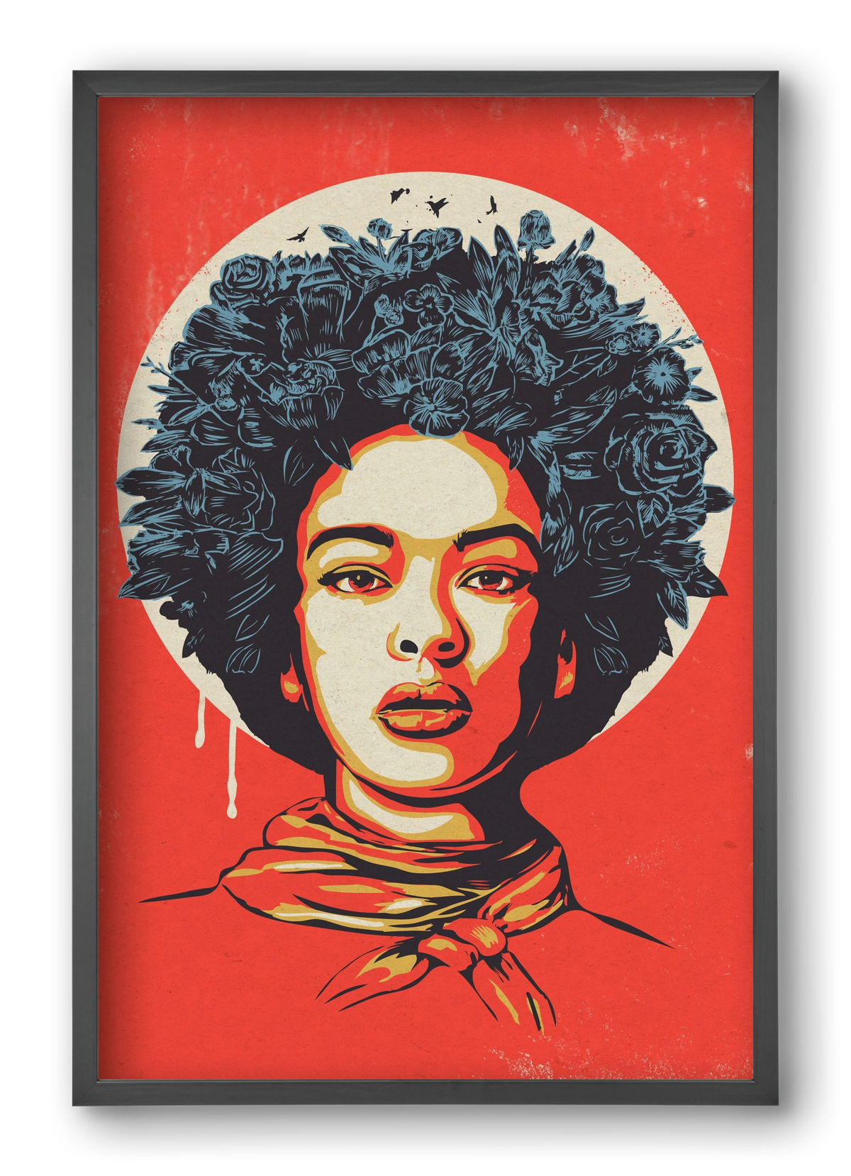 Flower Power, 40x60 cm (40x60 cm), Fekete keret