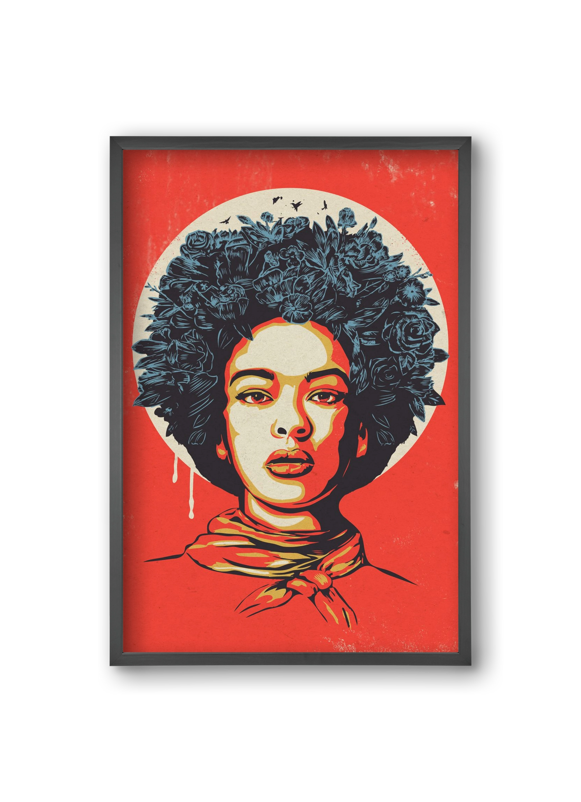 Flower Power, 20x30 cm (20x30 cm), Fekete keret