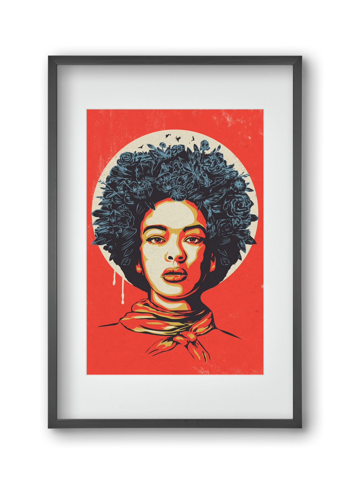 Flower Power, 30x45 cm (20x30 cm), Fekete keret, paszpartuval
