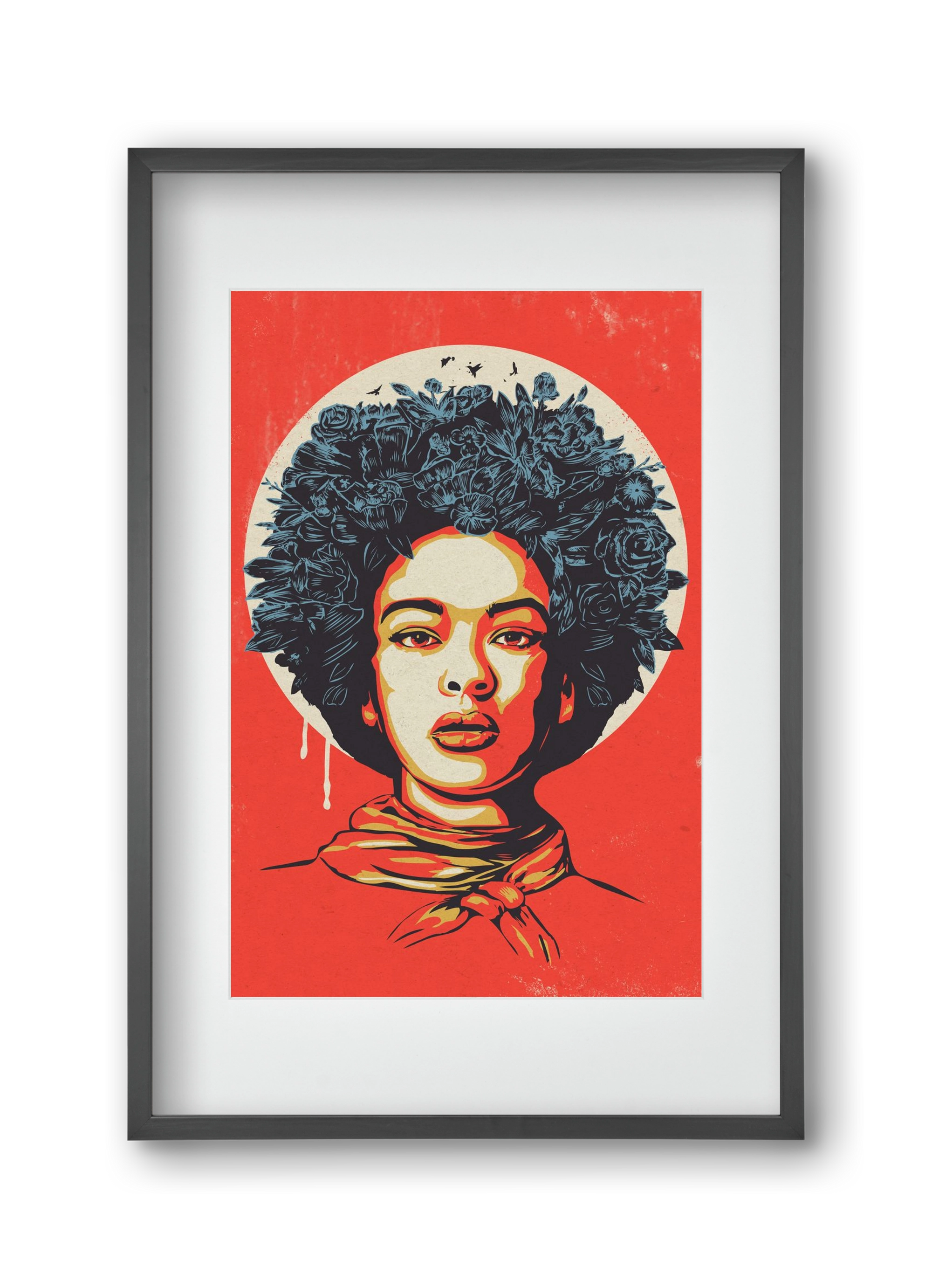 Flower Power, 30x45 cm (20x30 cm), Fekete keret, paszpartuval