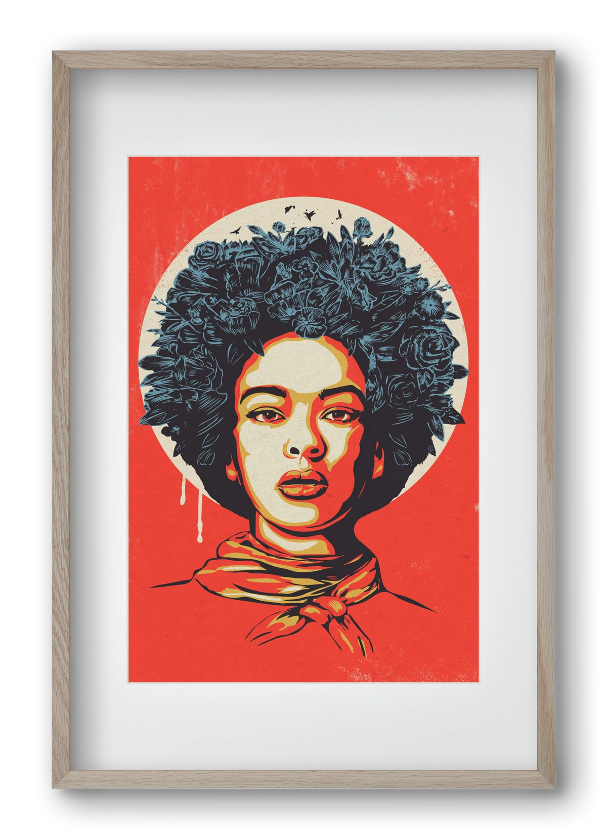 Flower Power, 40x60 cm (30x45 cm), Tölgy keret, paszpartuval