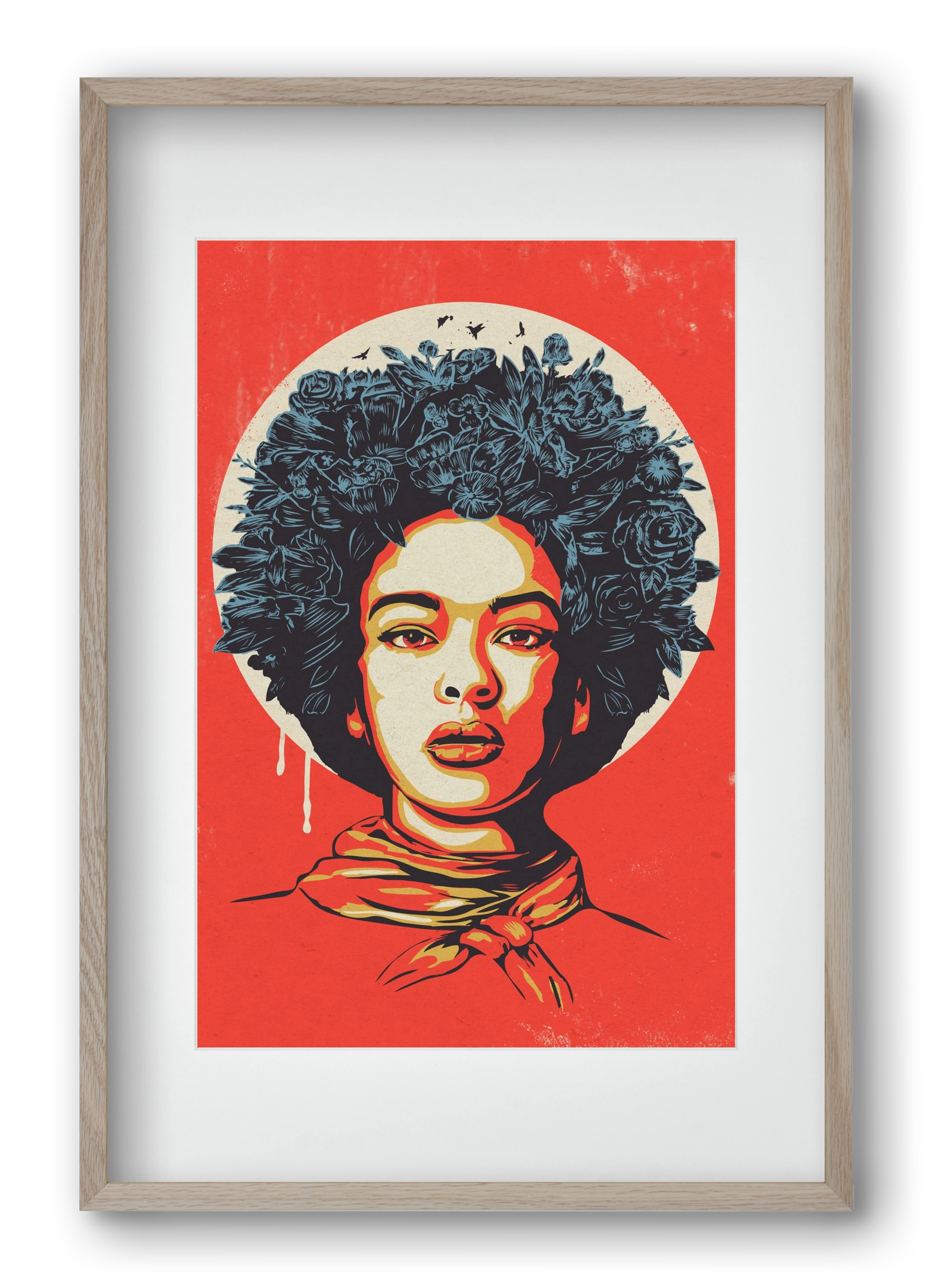 Flower Power, 40x60 cm (30x45 cm), Tölgy keret, paszpartuval