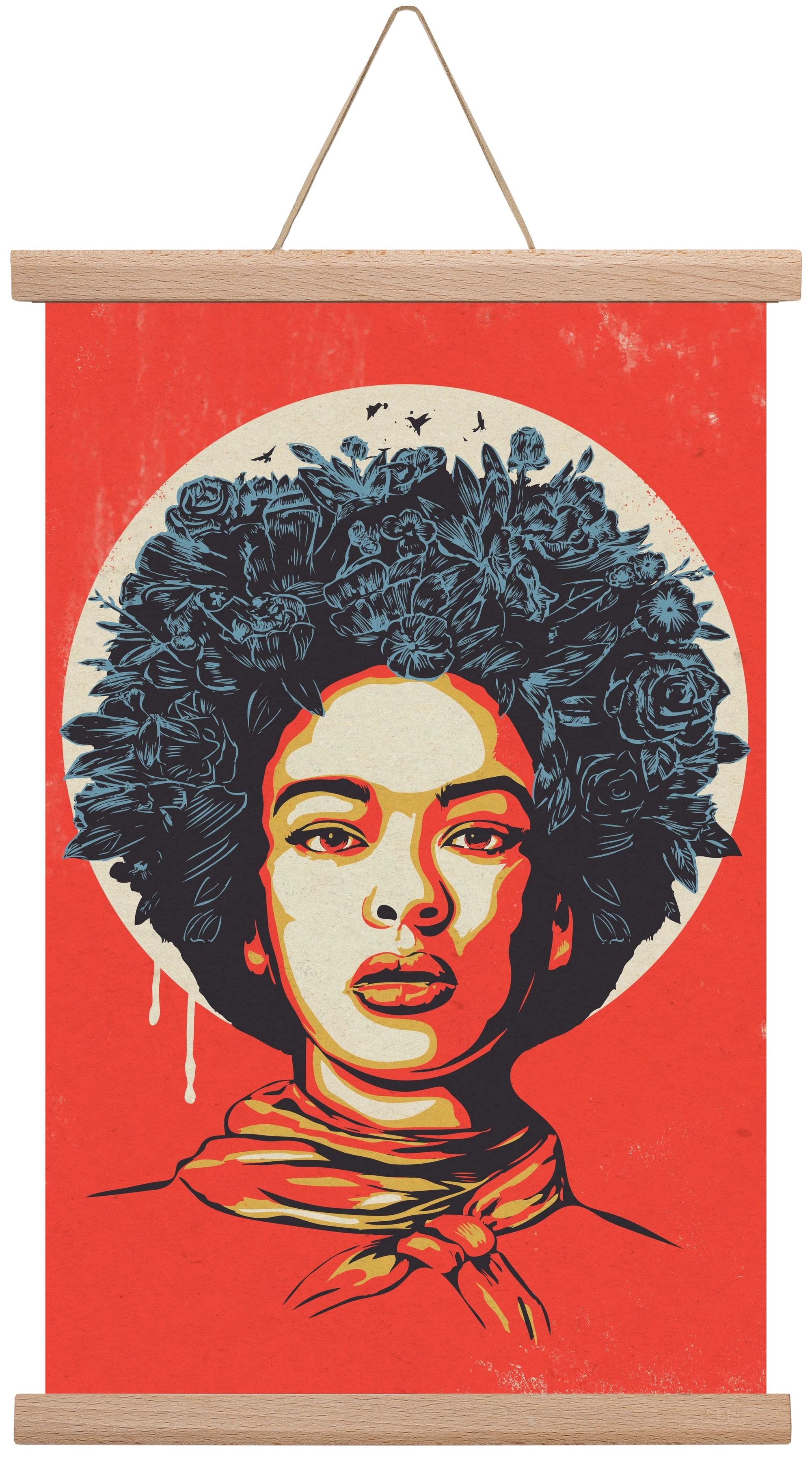 Flower Power, 30x45 cm (30x45 cm), Tölgy akasztó