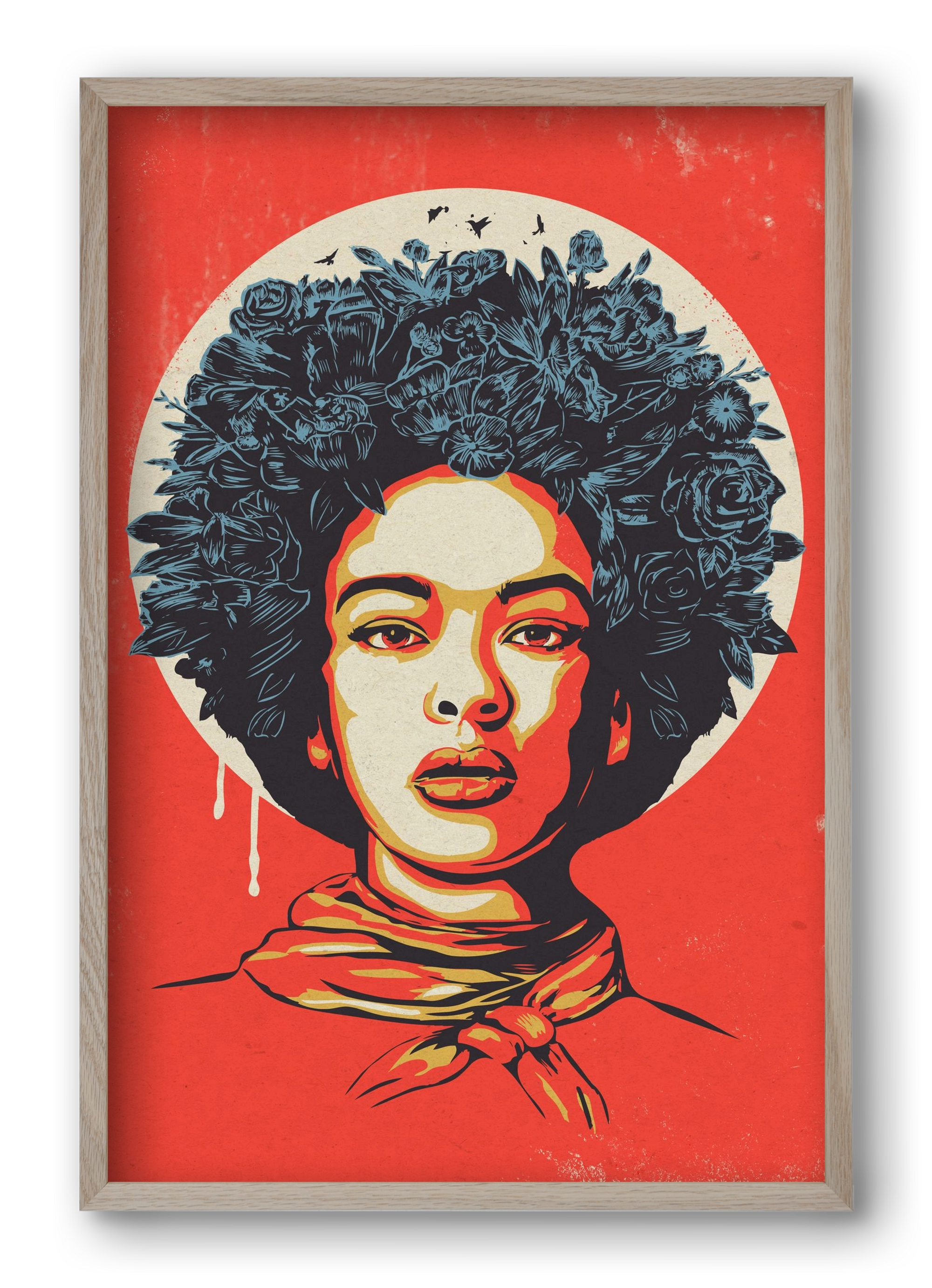 Flower Power, 40x60 cm (40x60 cm), Tölgy keret