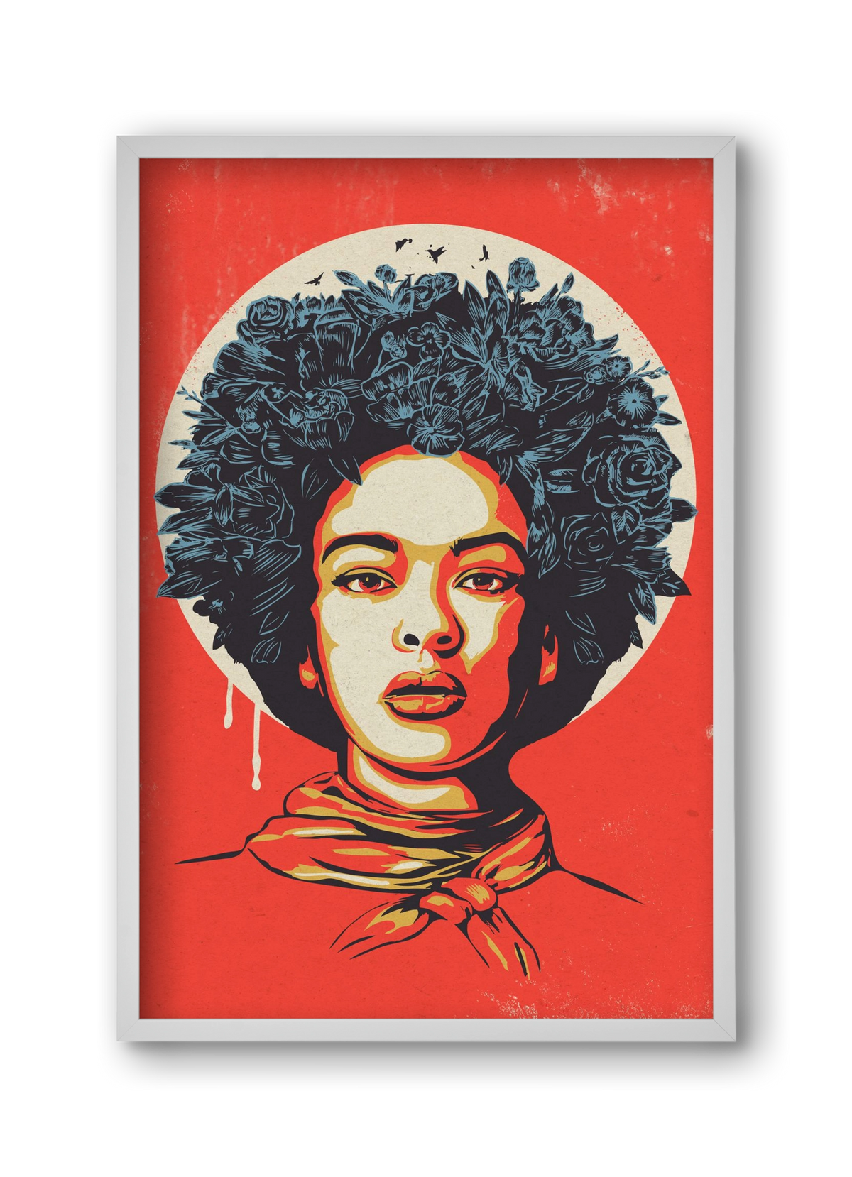 Flower Power, 30x45 cm (30x45 cm), Fehér keret