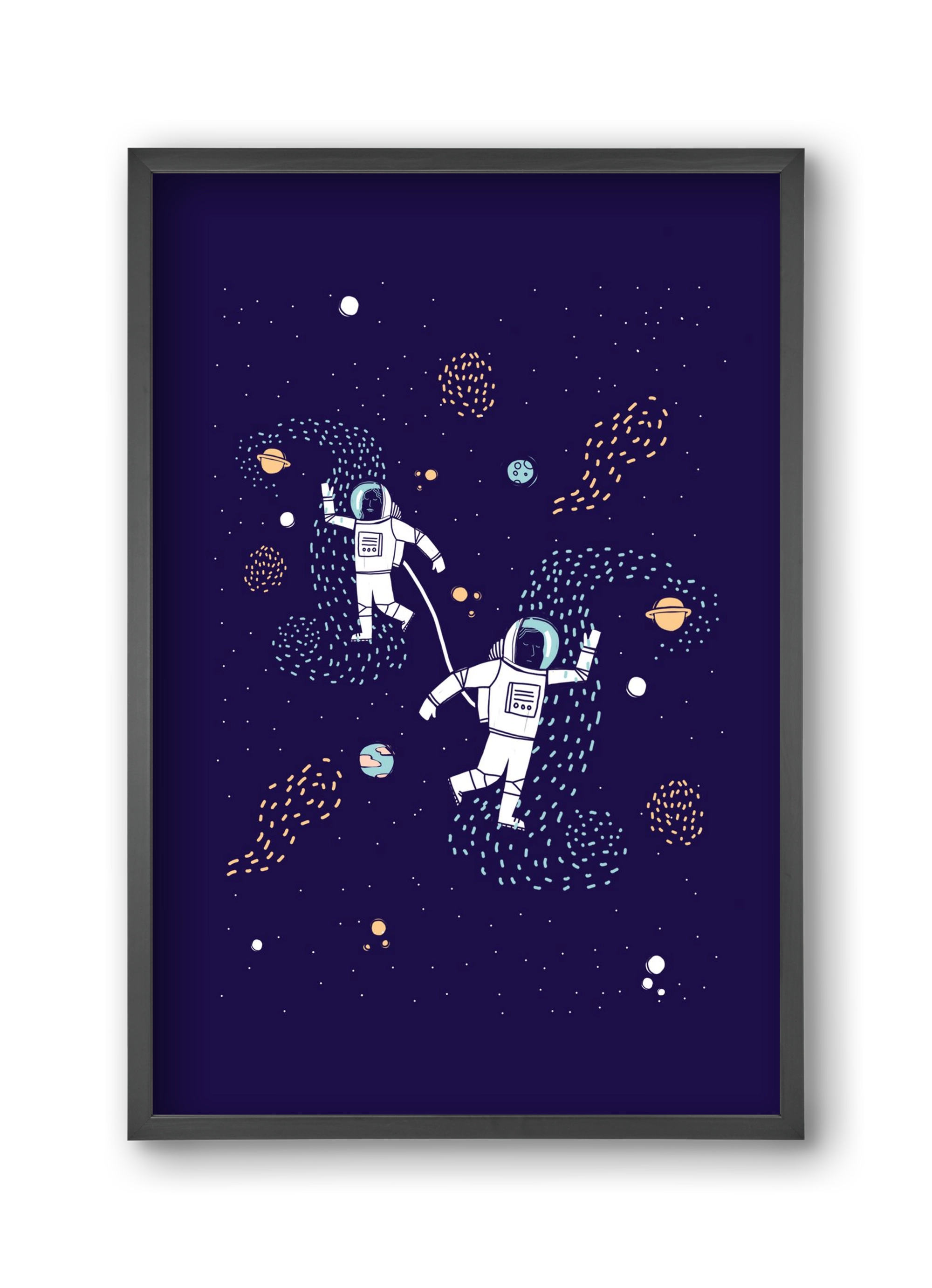 Space love, 30x45 cm (30x45 cm), Fekete keret