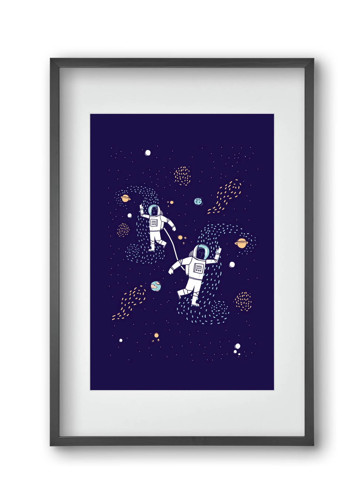 Space love, 30x45 cm (20x30 cm), Fekete keret, paszpartuval
