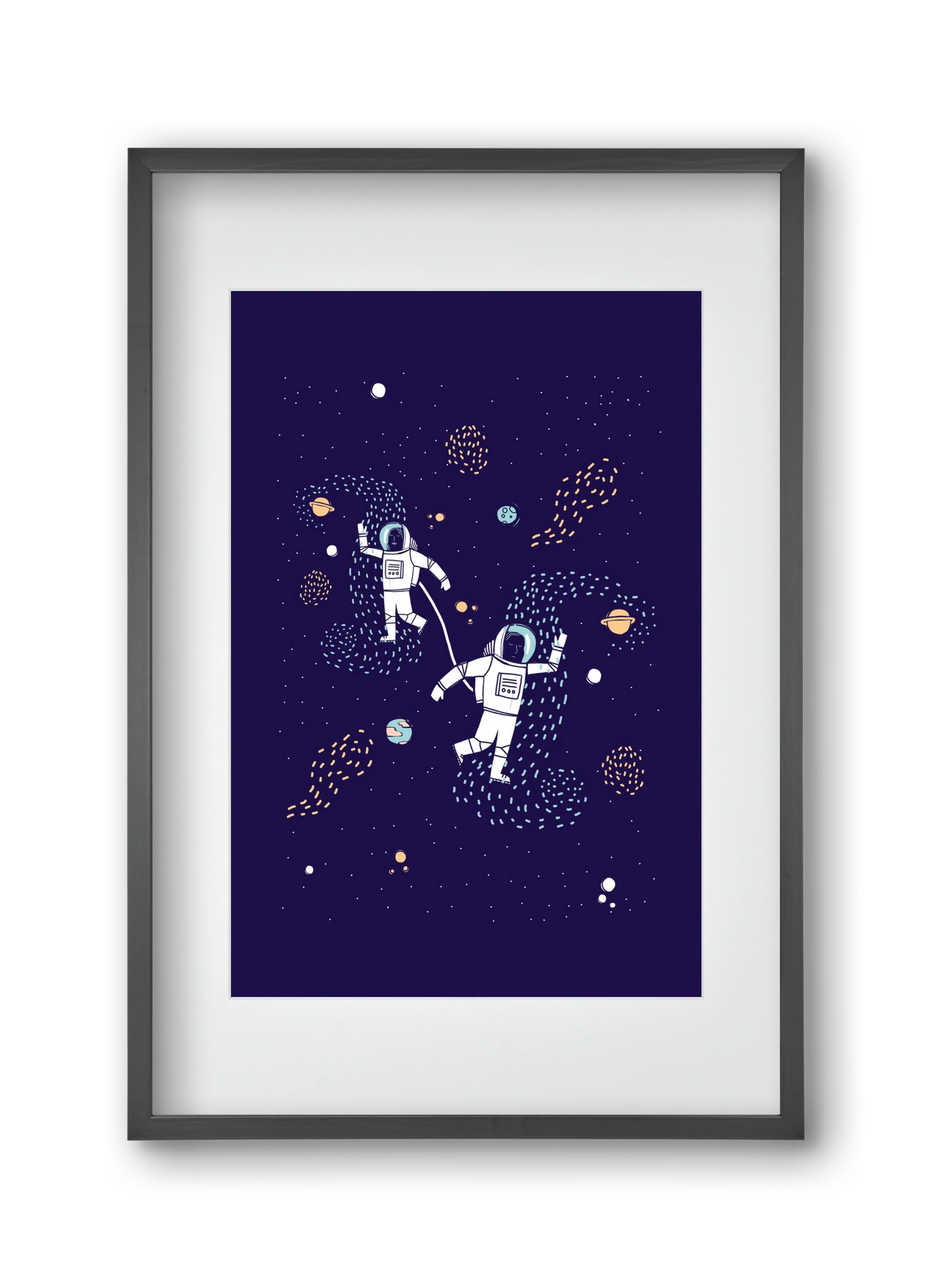 Space love, 30x45 cm (20x30 cm), Fekete keret, paszpartuval