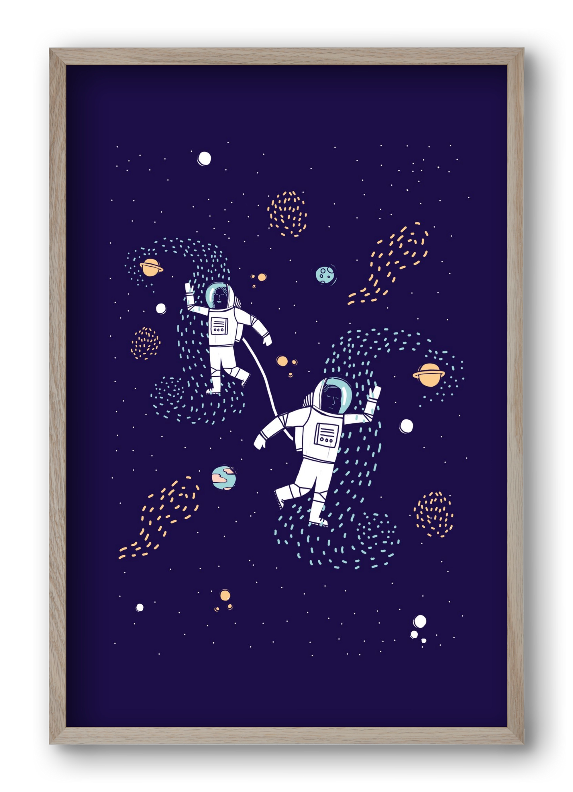 Space love, 40x60 cm (40x60 cm), Tölgy keret