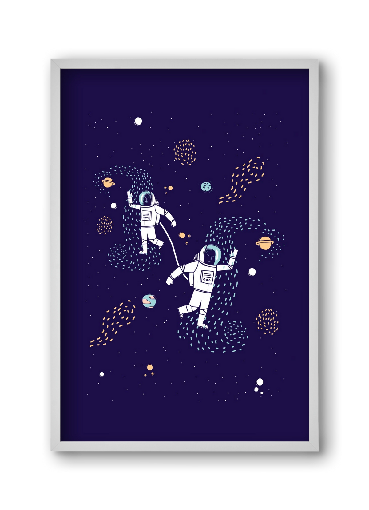 Space love, 30x45 cm (30x45 cm), Fehér keret