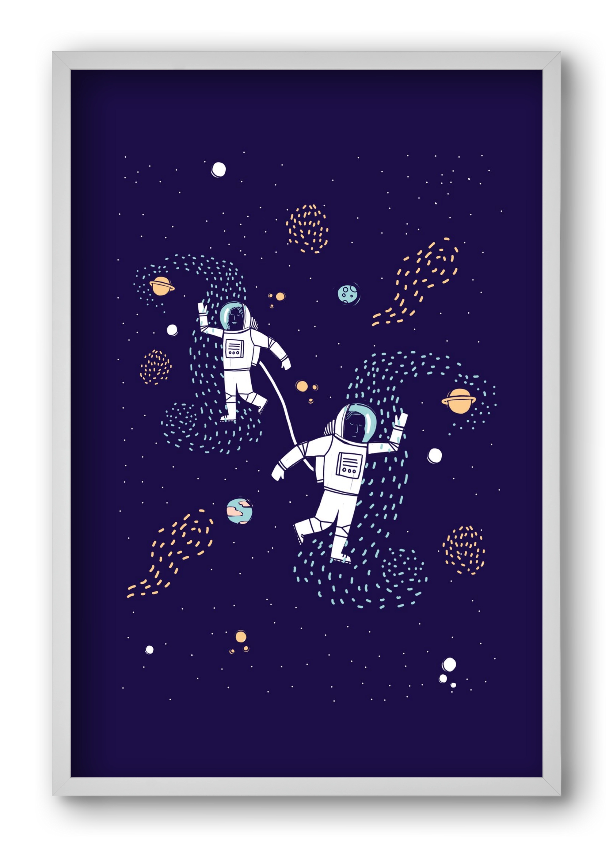 Space love, 40x60 cm (40x60 cm), Fehér keret