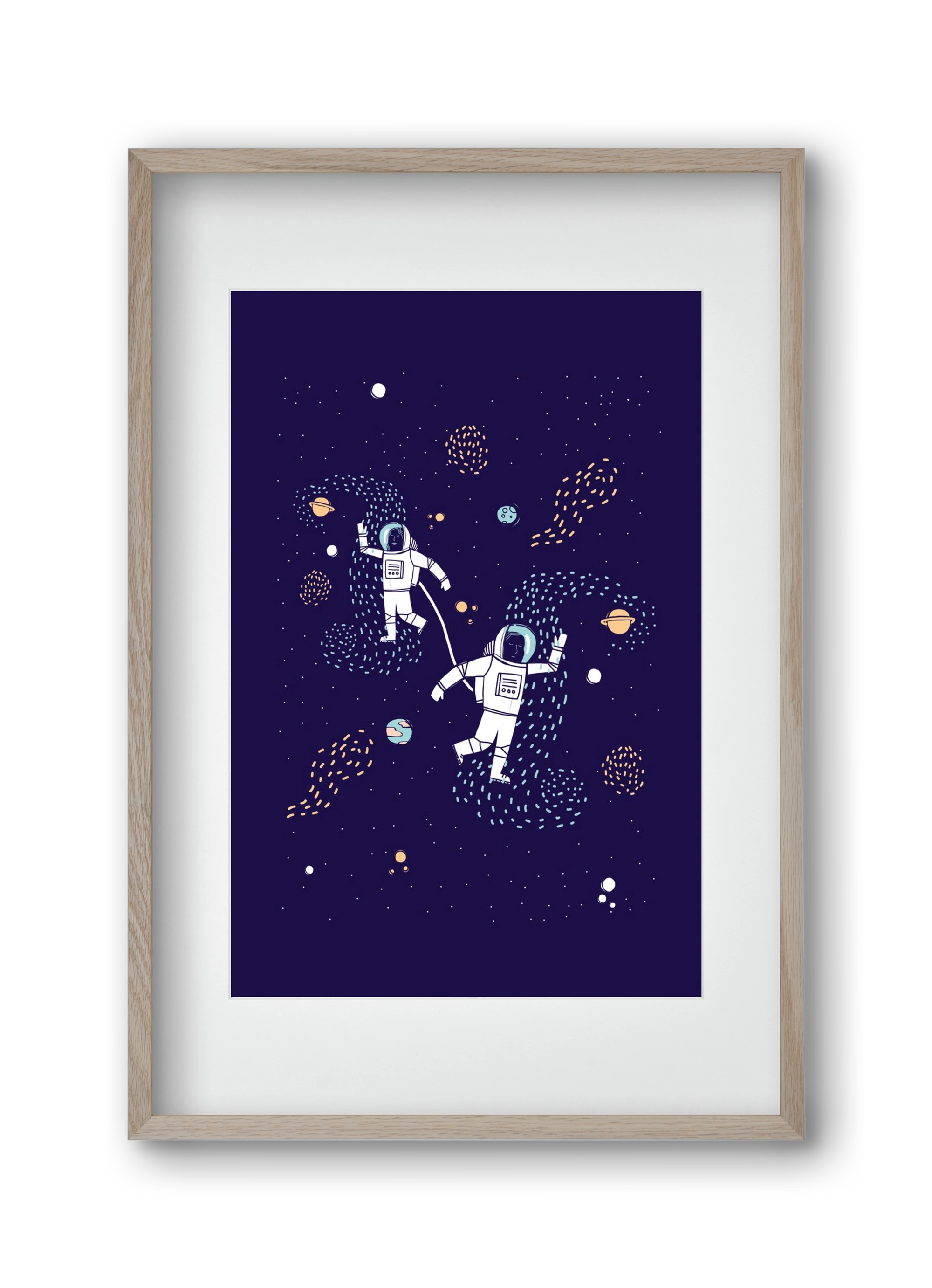 Space love, 30x45 cm (20x30 cm), Tölgy keret, paszpartuval