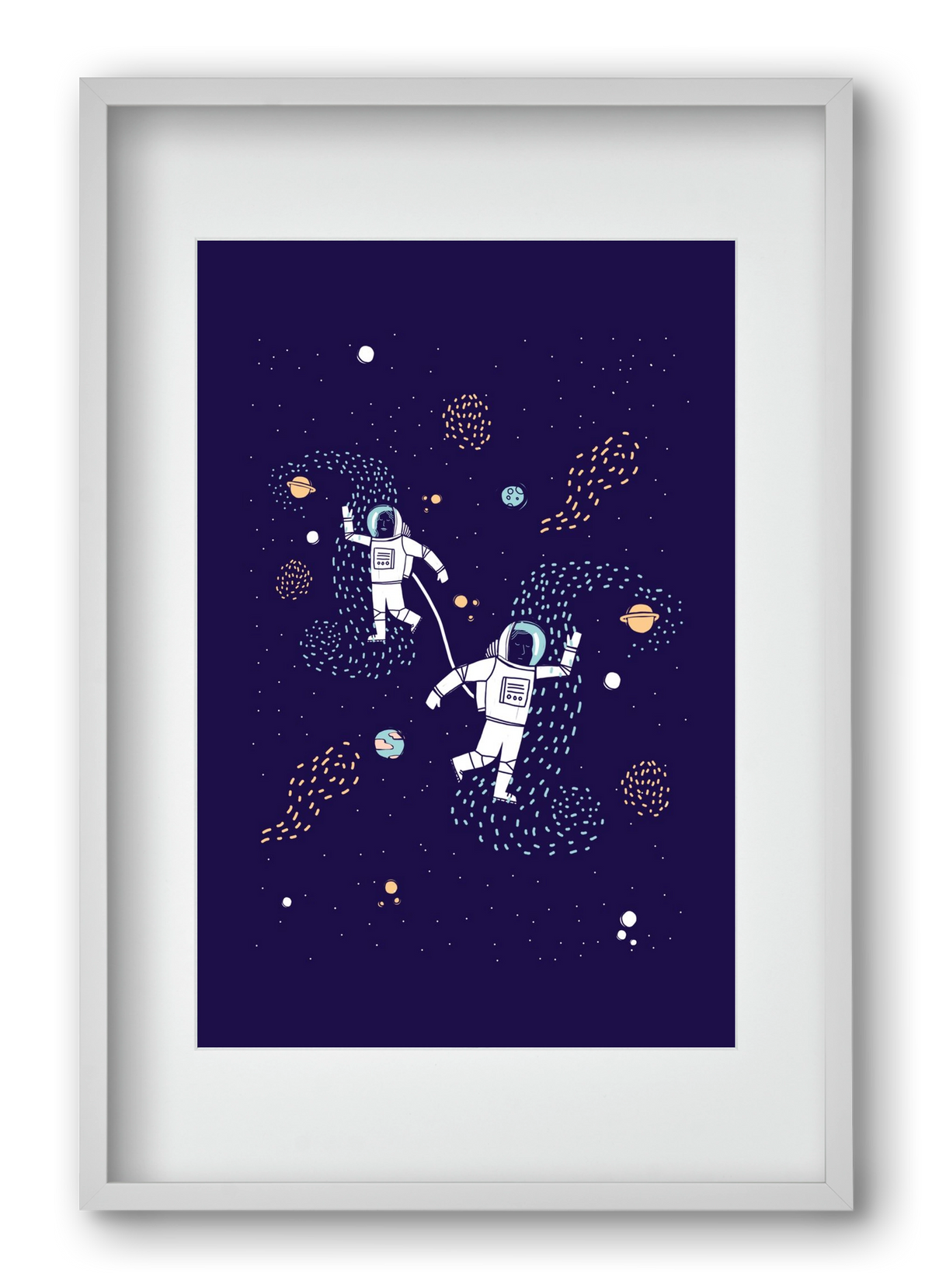 Space love, 40x60 cm (30x45 cm), Fehér keret, paszpartuval