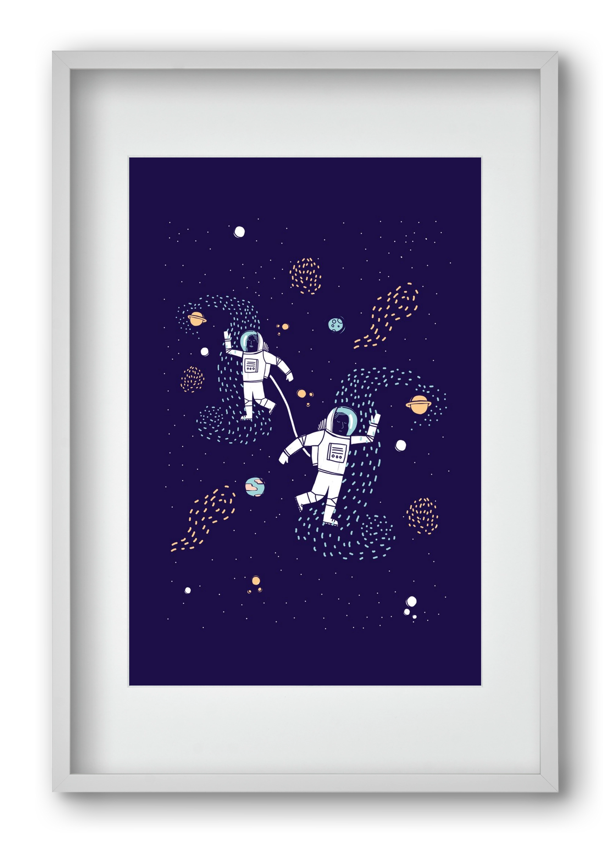 Space love, 40x60 cm (30x45 cm), Fehér keret, paszpartuval