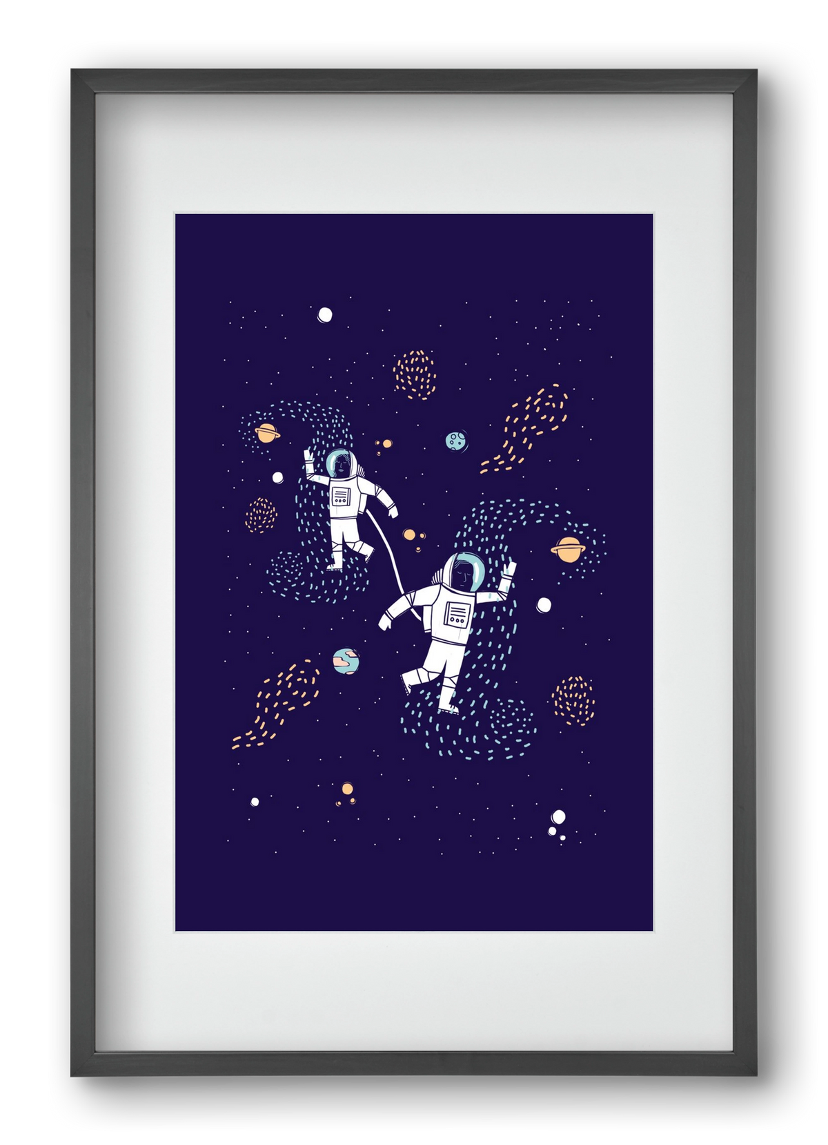 Space love, 40x60 cm (30x45 cm), Fekete keret, paszpartuval