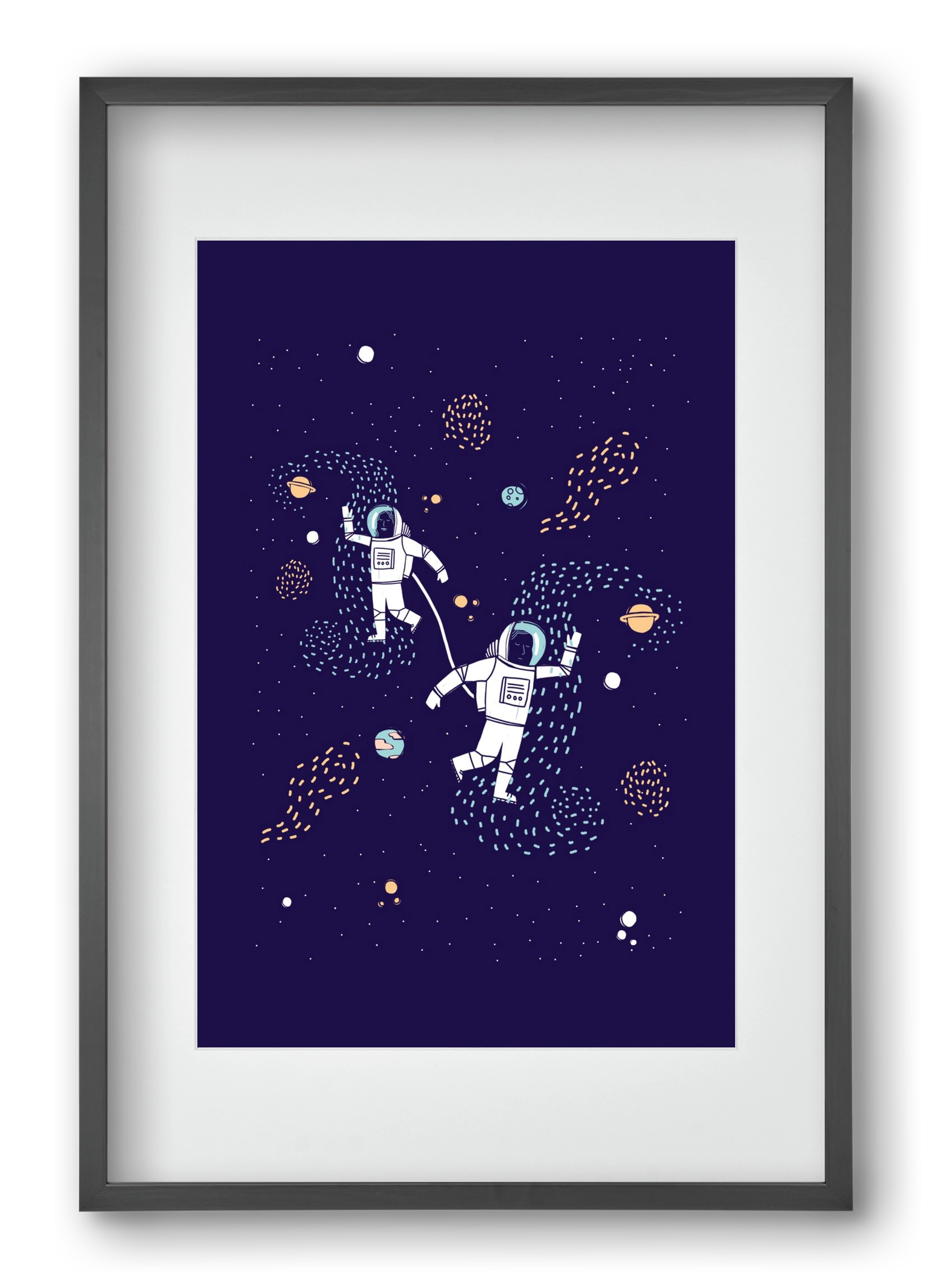 Space love, 40x60 cm (30x45 cm), Fekete keret, paszpartuval