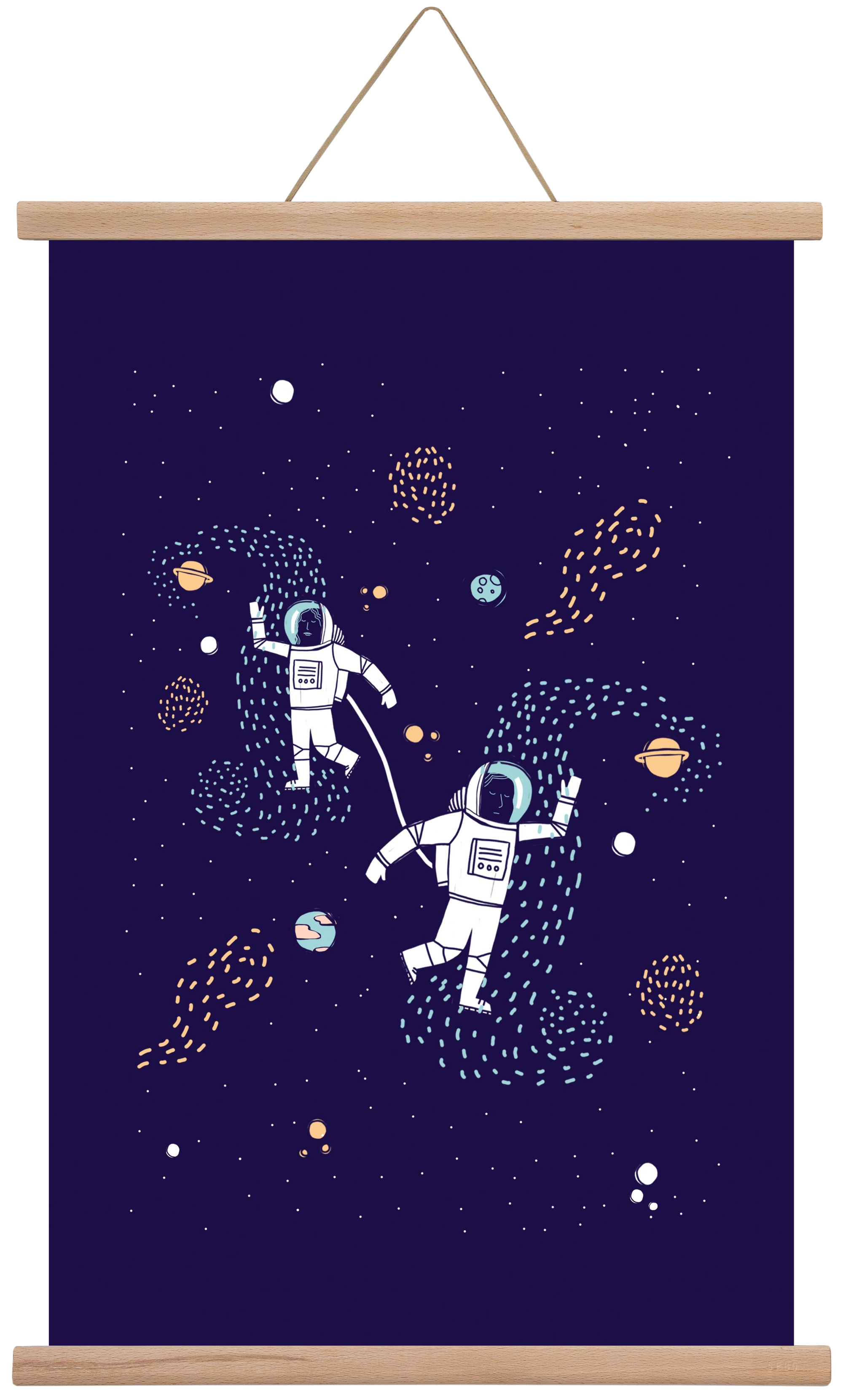 Space love, 40x60 cm (40x60 cm), Tölgy akasztó