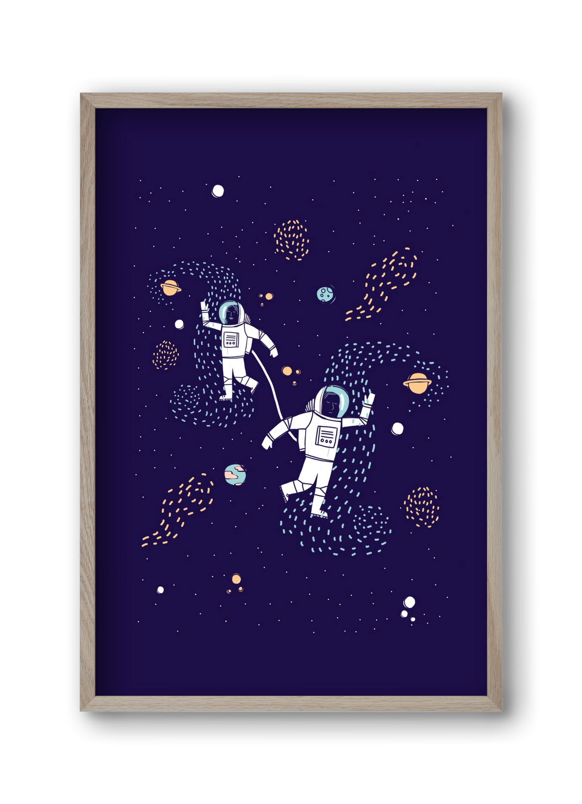 Space love, 30x45 cm (30x45 cm), Tölgy keret