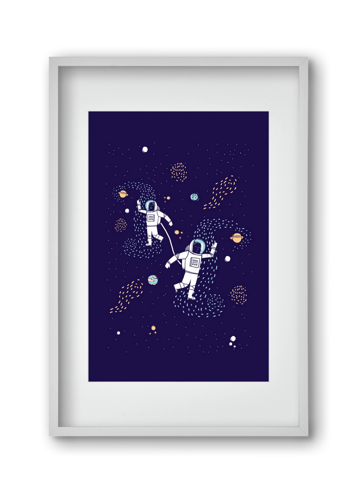 Space love, 30x45 cm (20x30 cm), Fehér keret, paszpartuval