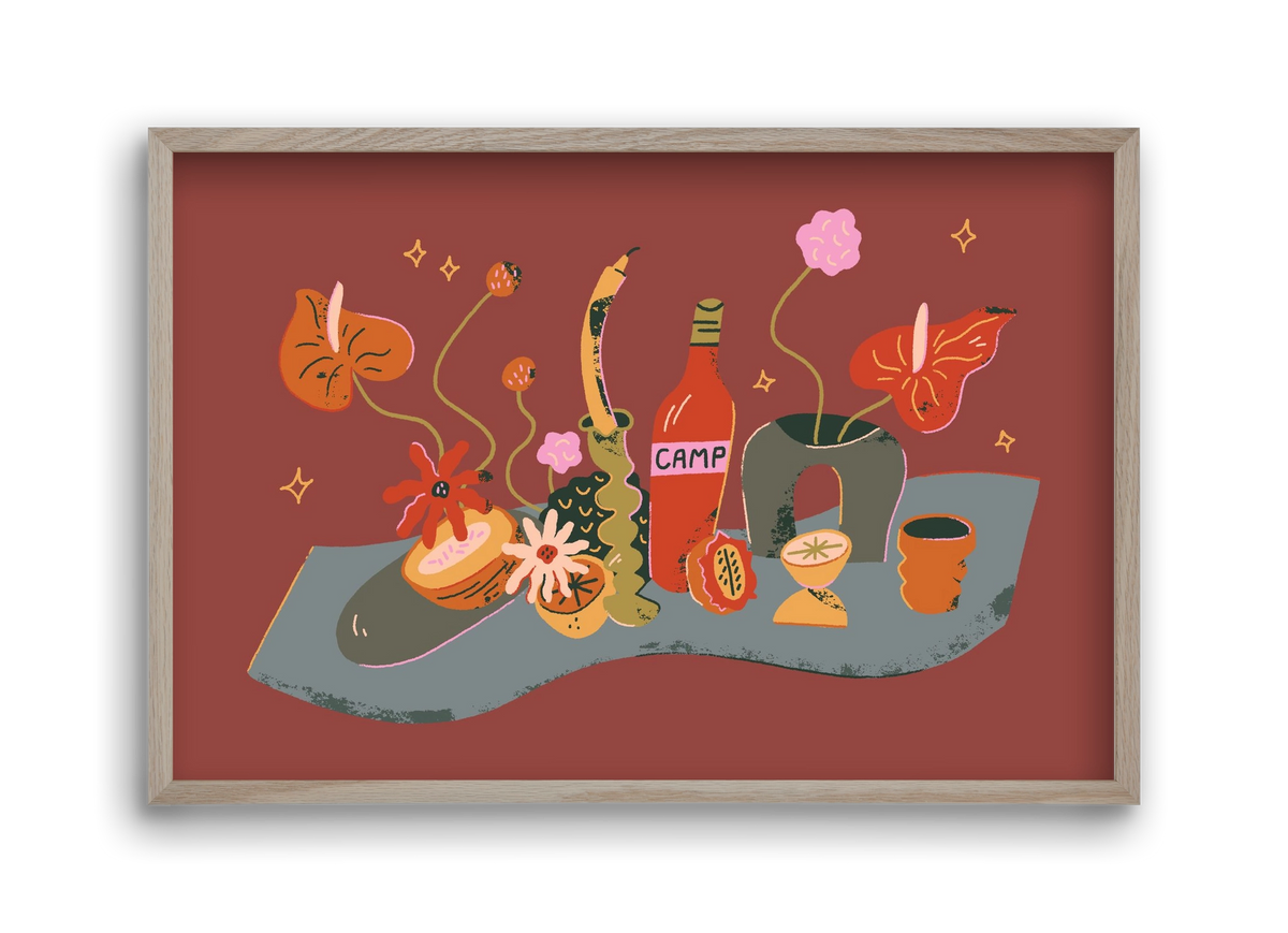 Stillife, 45x30 cm (45x30 cm), Tölgy keret