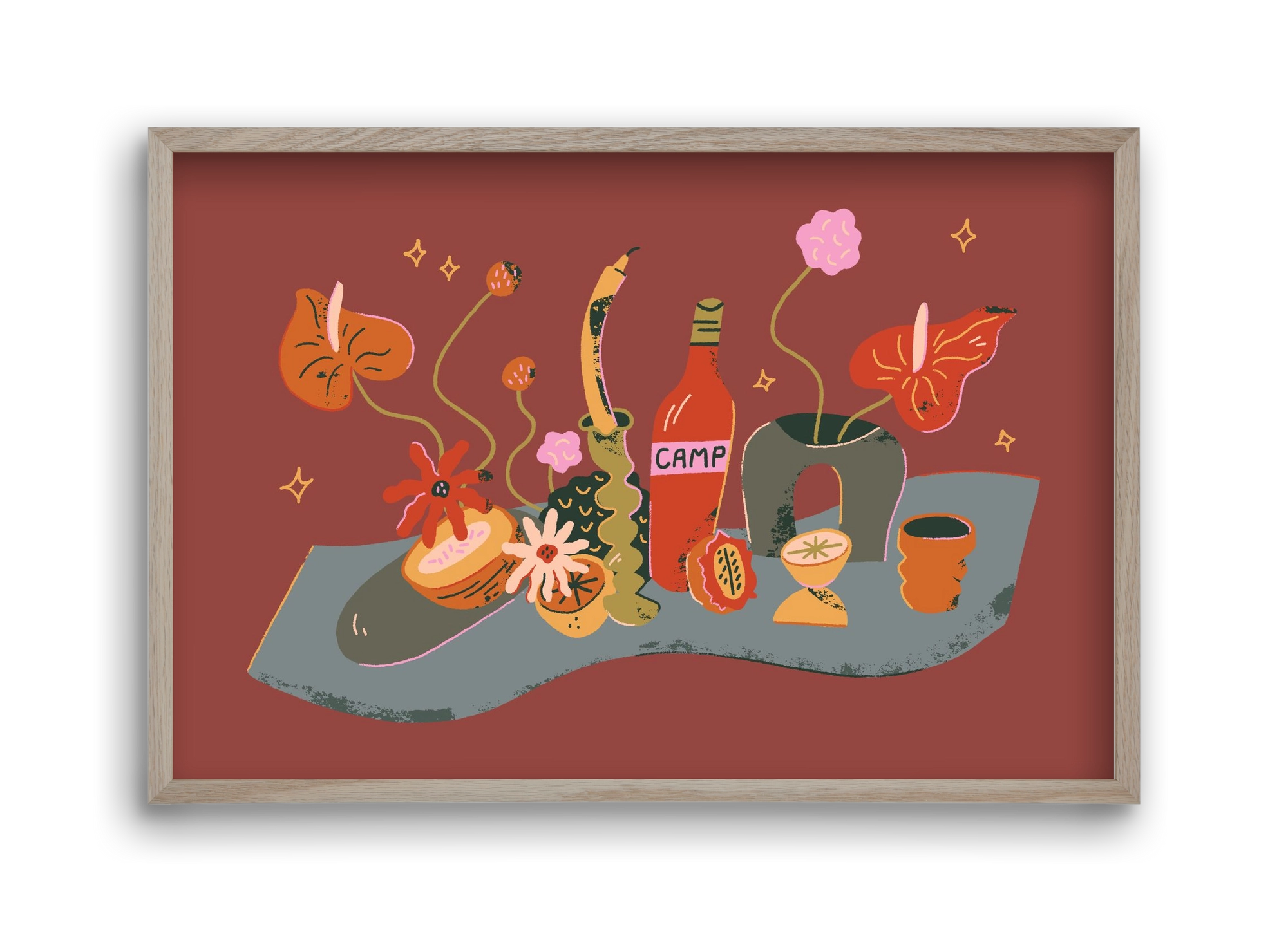 Stillife, 45x30 cm (45x30 cm), Tölgy keret