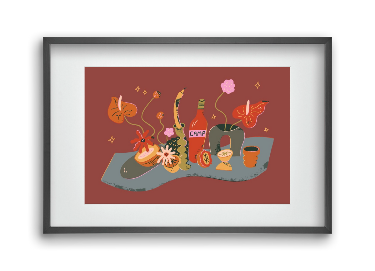 Stillife, 45x30 cm (30x20 cm), Fekete keret, paszpartuval