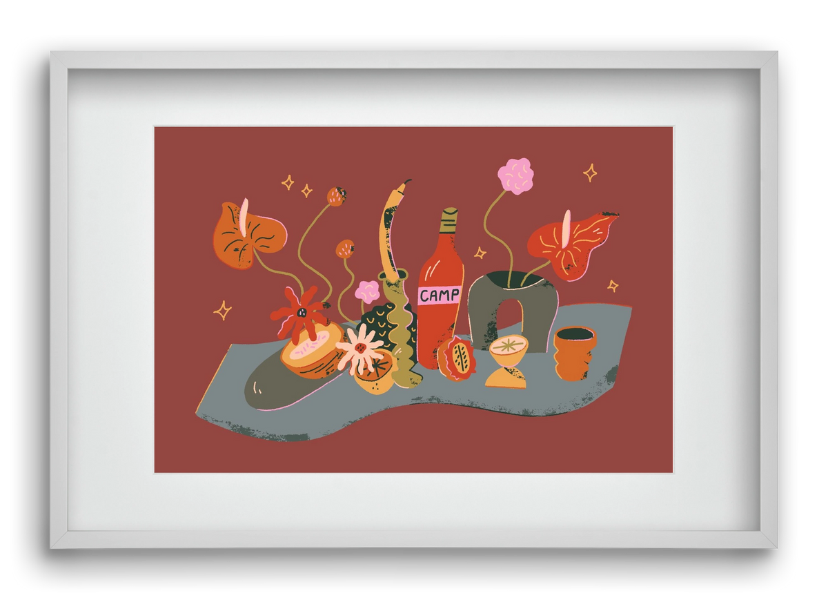 Stillife, 60x40 cm (45x30 cm), Fehér keret, paszpartuval