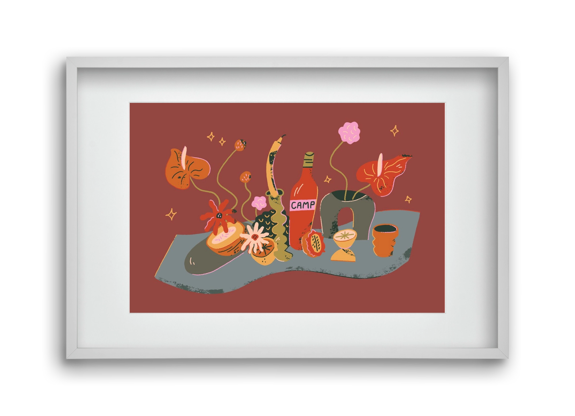 Stillife, 45x30 cm (30x20 cm), Fehér keret, paszpartuval