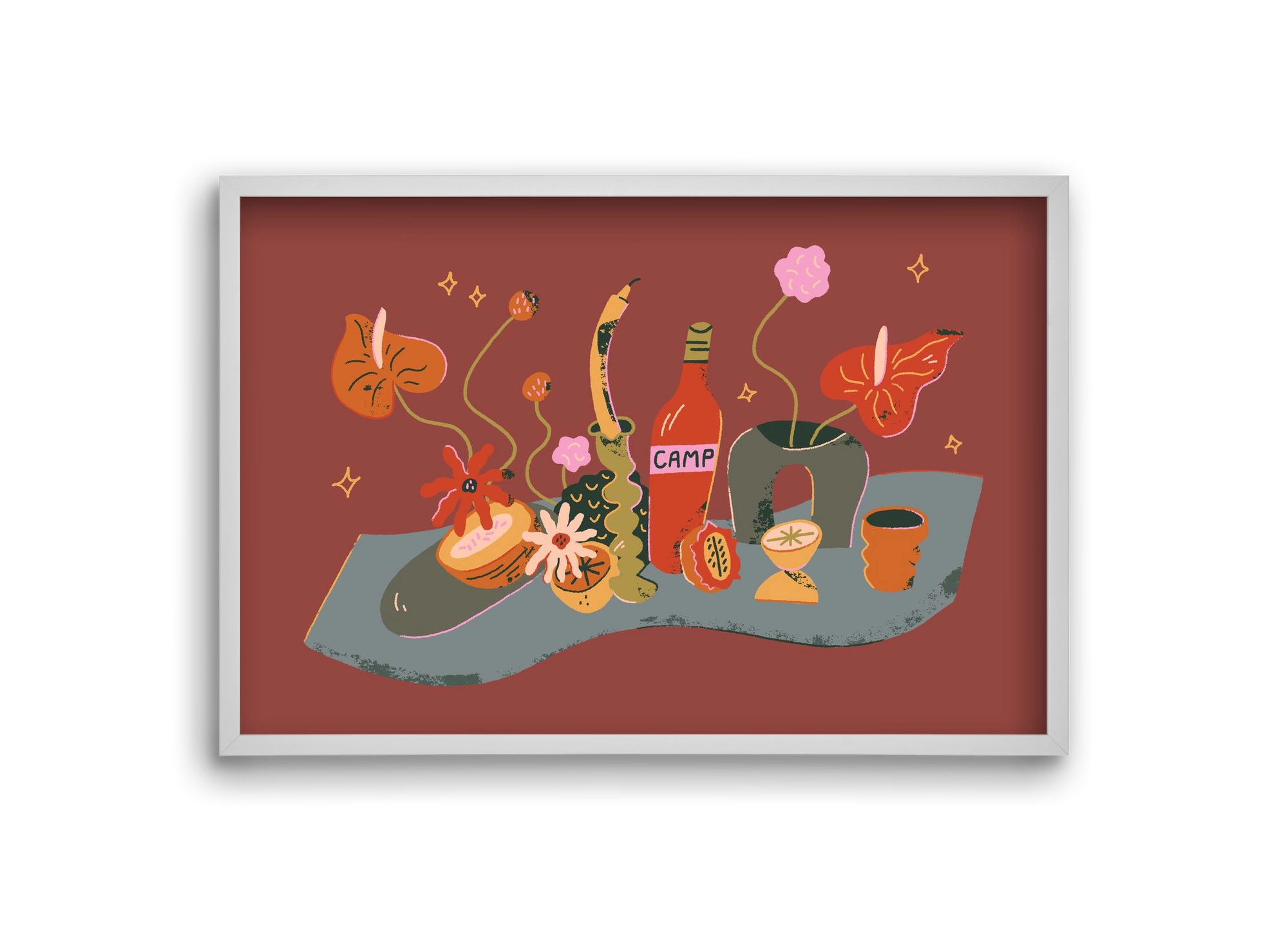 Stillife, 30x20 cm (30x20 cm), Fehér keret