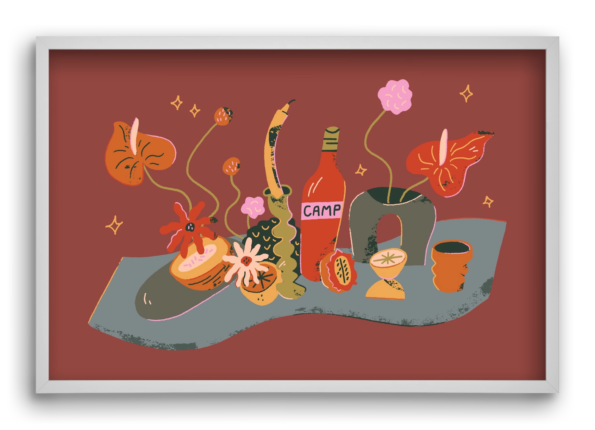 Stillife, 60x40 cm (60x40 cm), Fehér keret