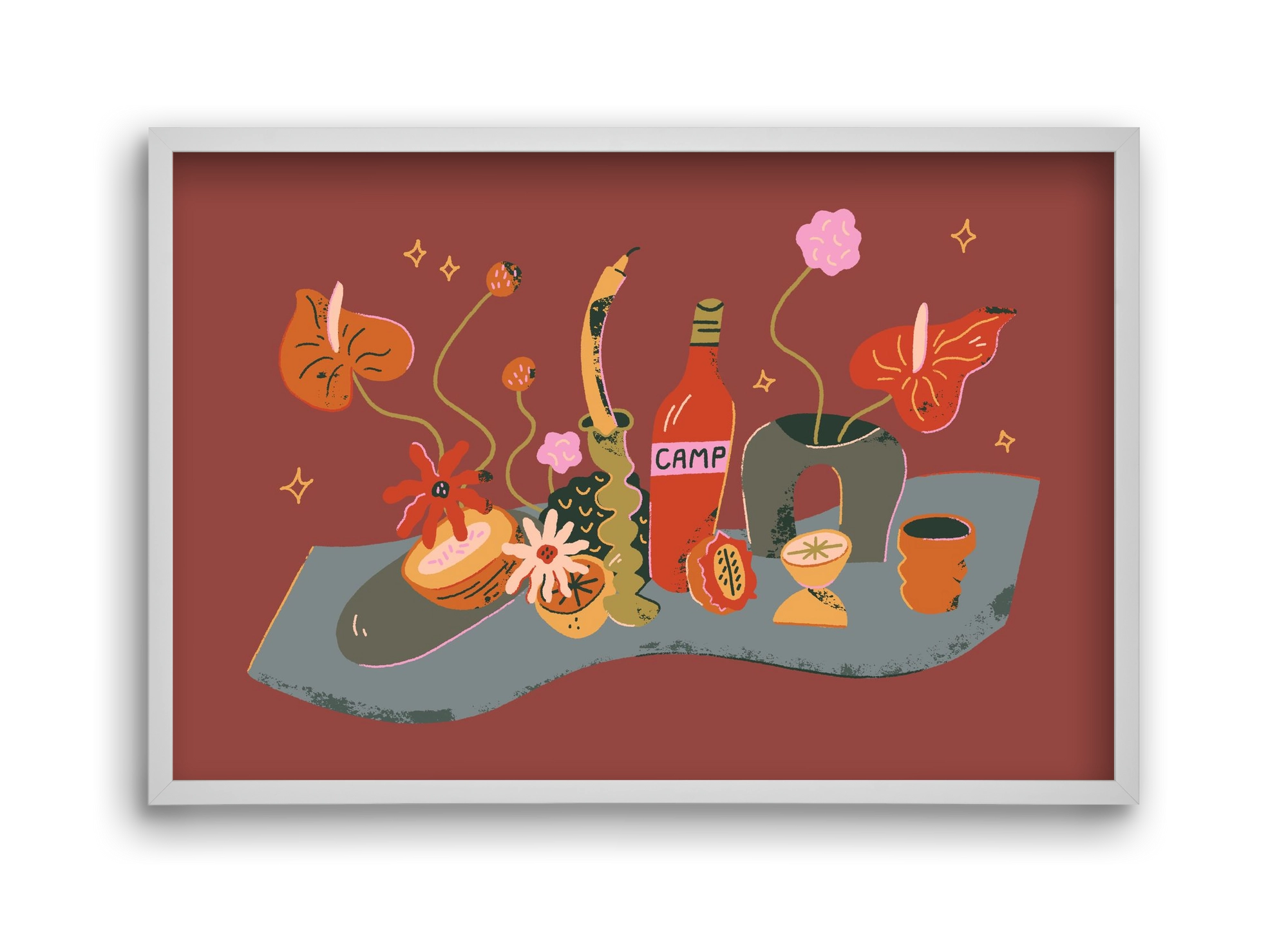 Stillife, 45x30 cm (45x30 cm), Fehér keret