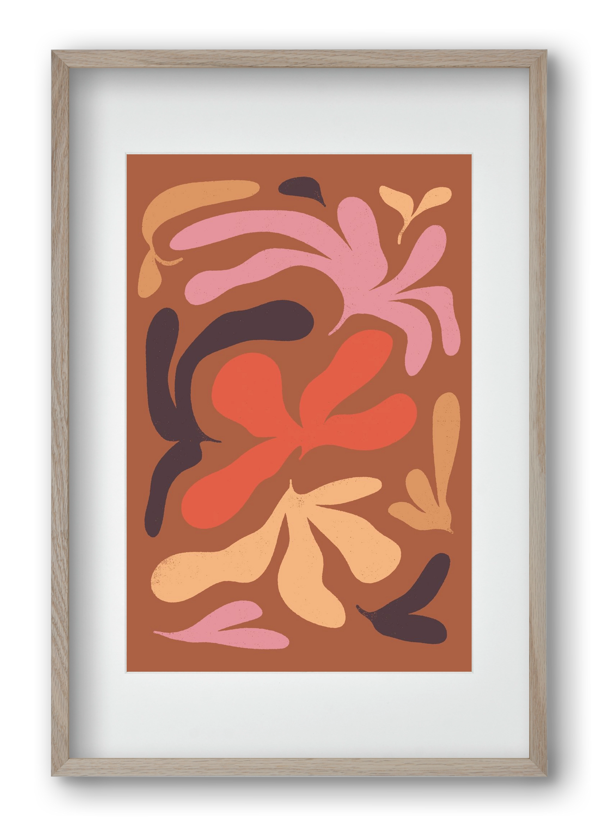 Leaves, 40x60 cm (30x45 cm), Tölgy keret, paszpartuval