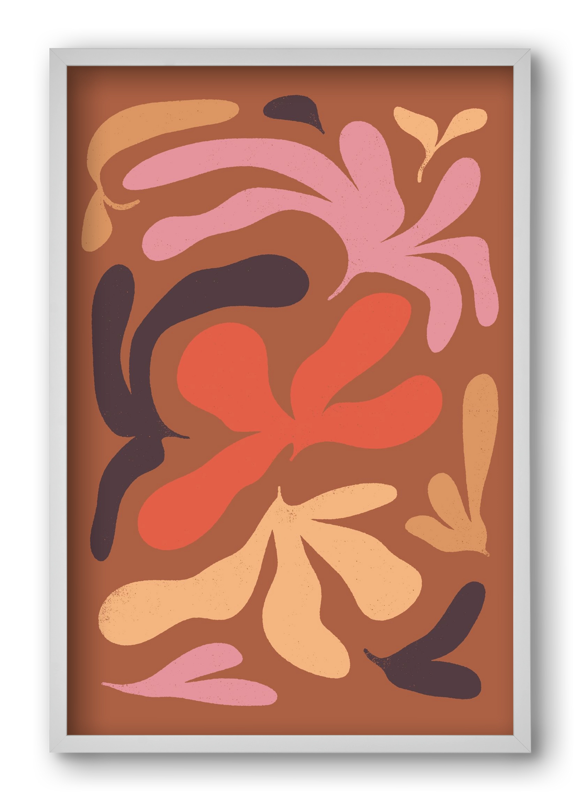 Leaves, 40x60 cm (40x60 cm), Fehér keret