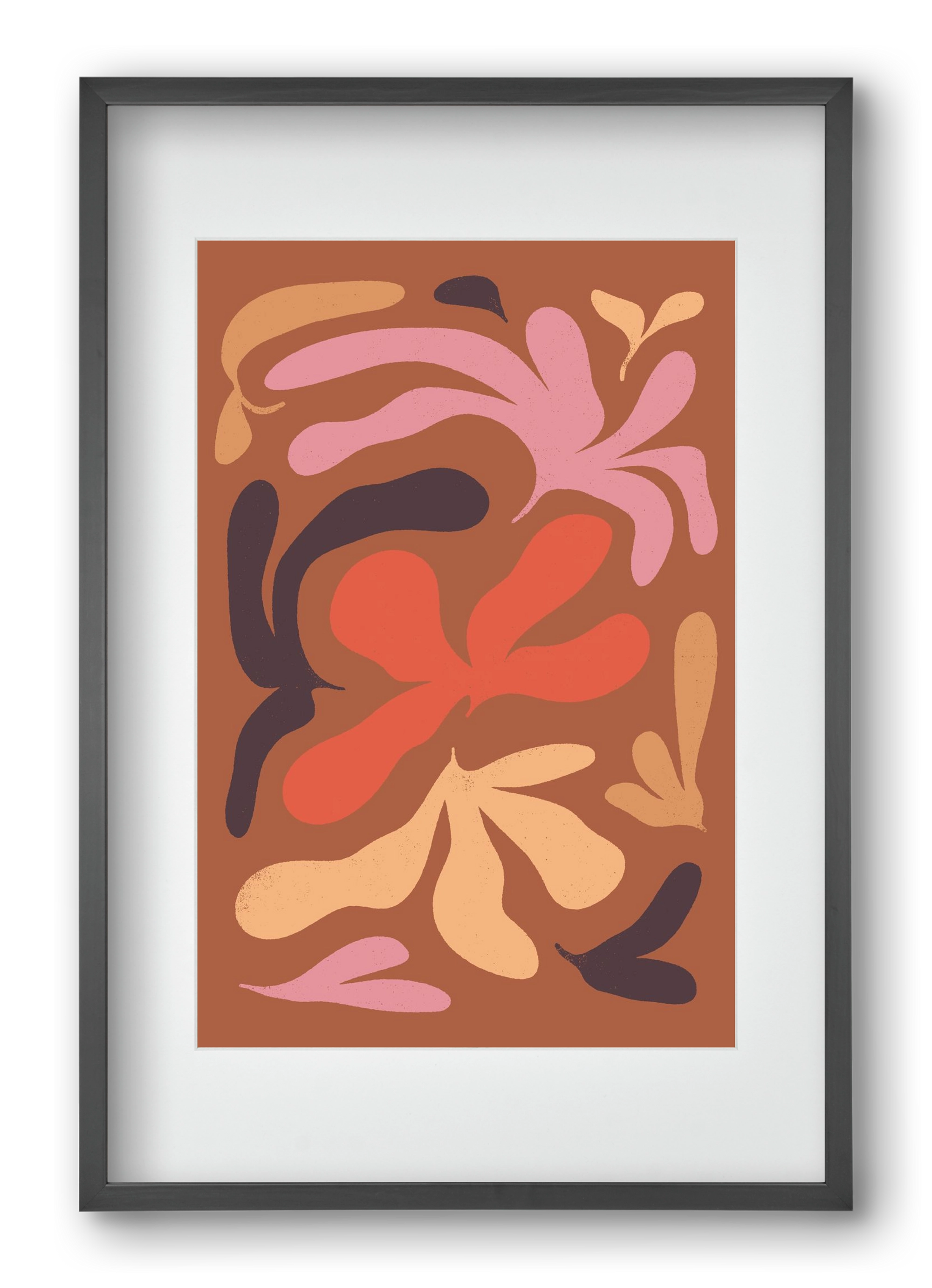 Leaves, 40x60 cm (30x45 cm), Fekete keret, paszpartuval