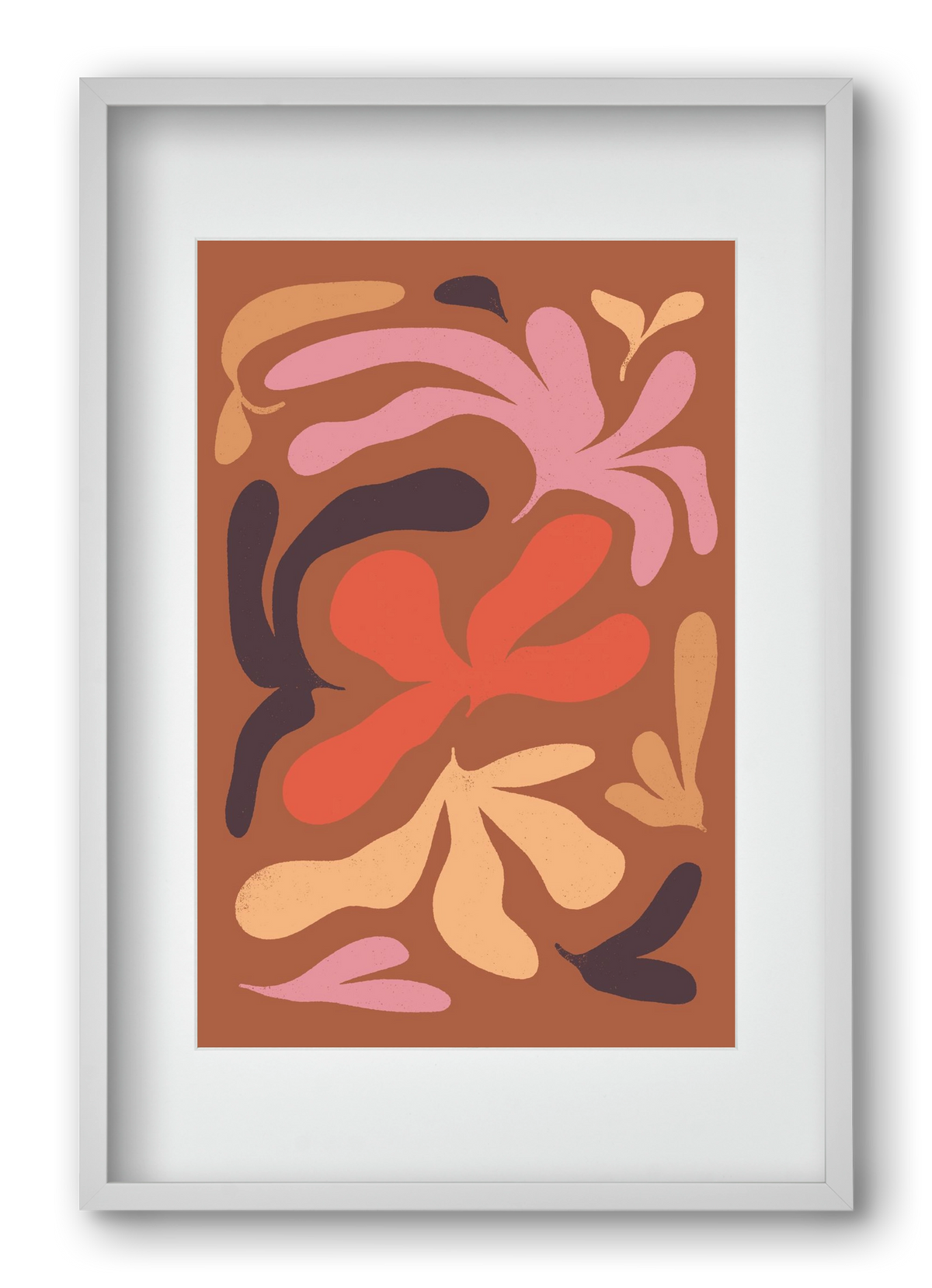 Leaves, 40x60 cm (30x45 cm), Fehér keret, paszpartuval