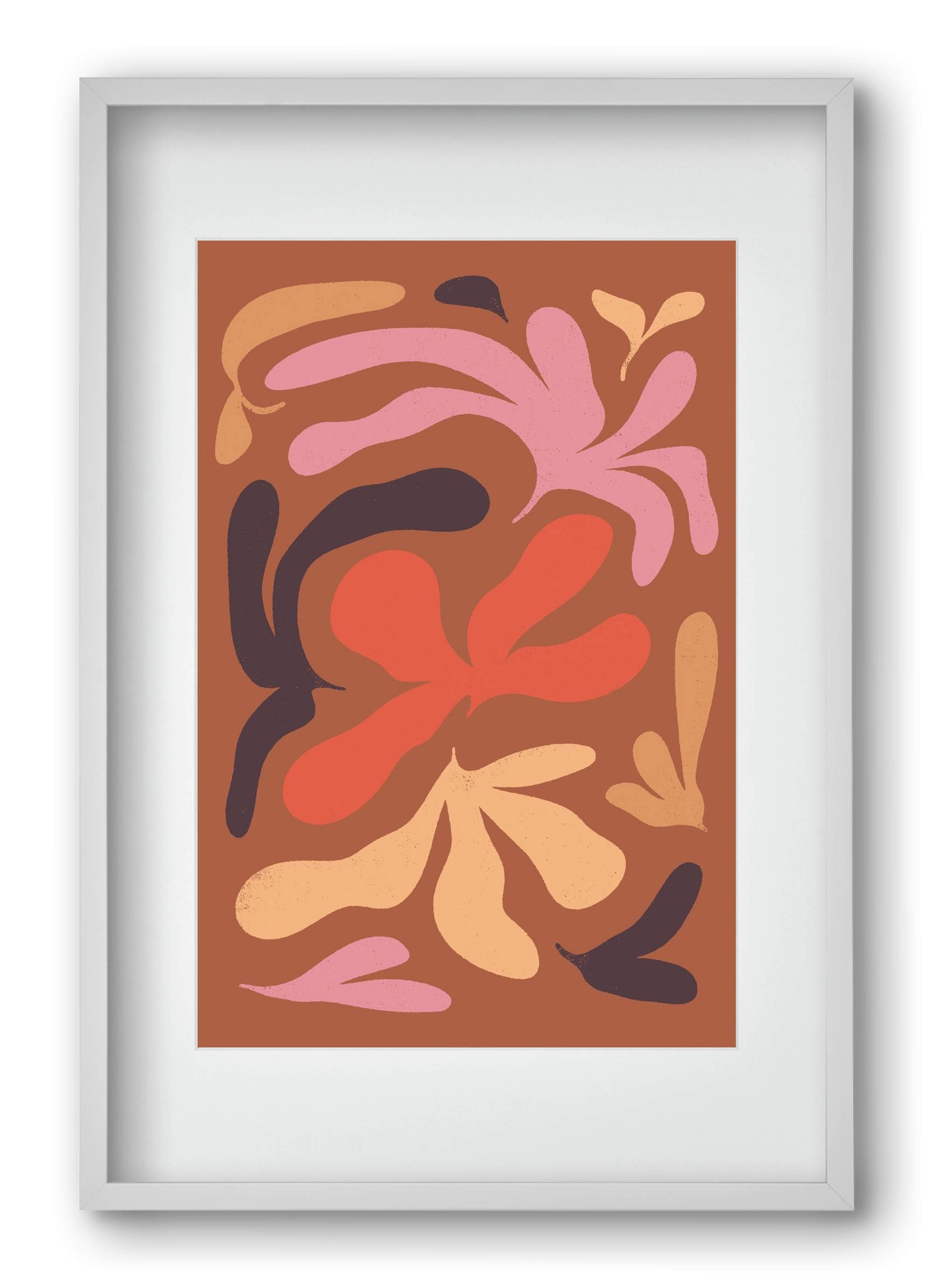 Leaves, 40x60 cm (30x45 cm), Fehér keret, paszpartuval