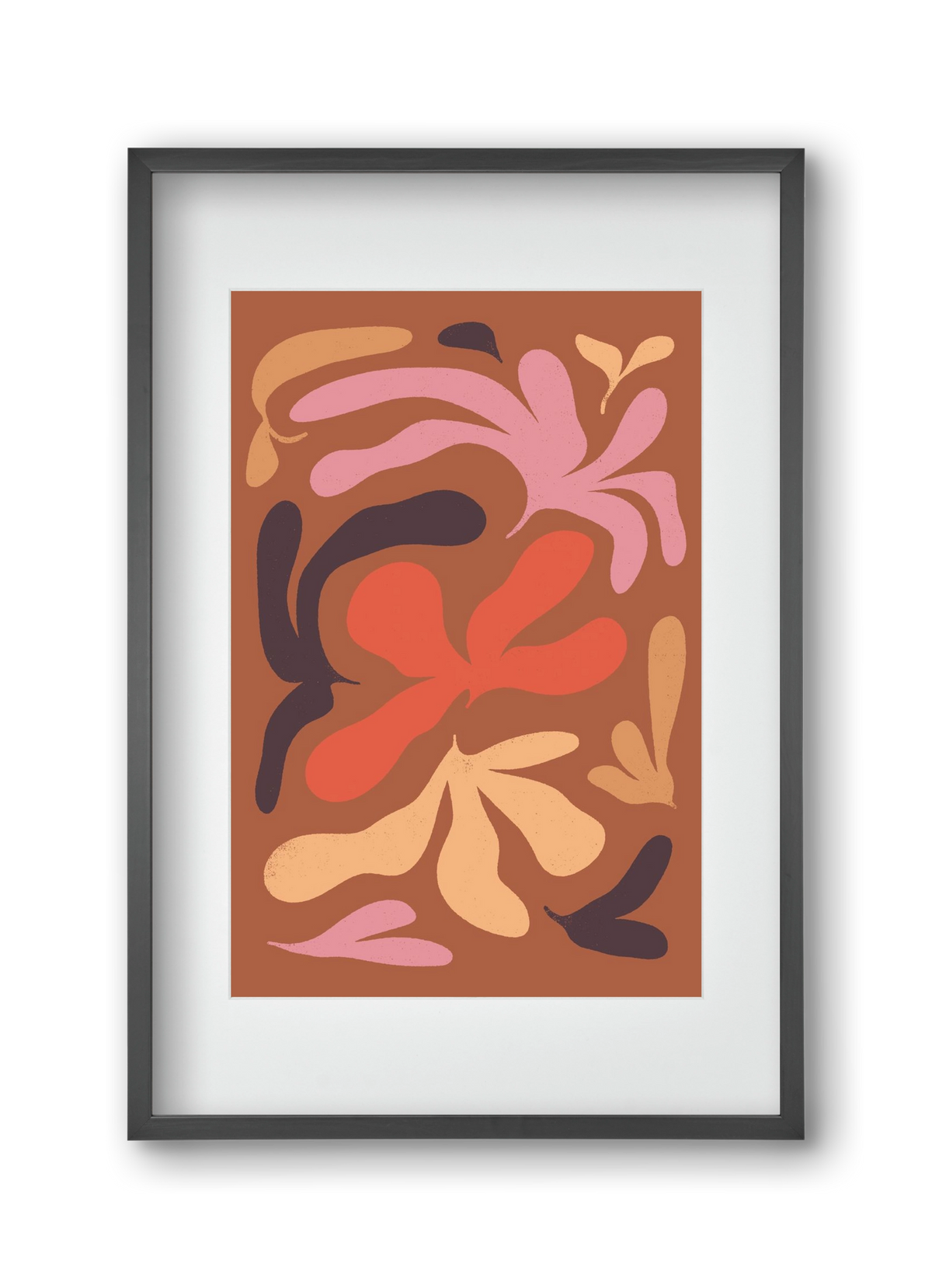 Leaves, 30x45 cm (20x30 cm), Fekete keret, paszpartuval