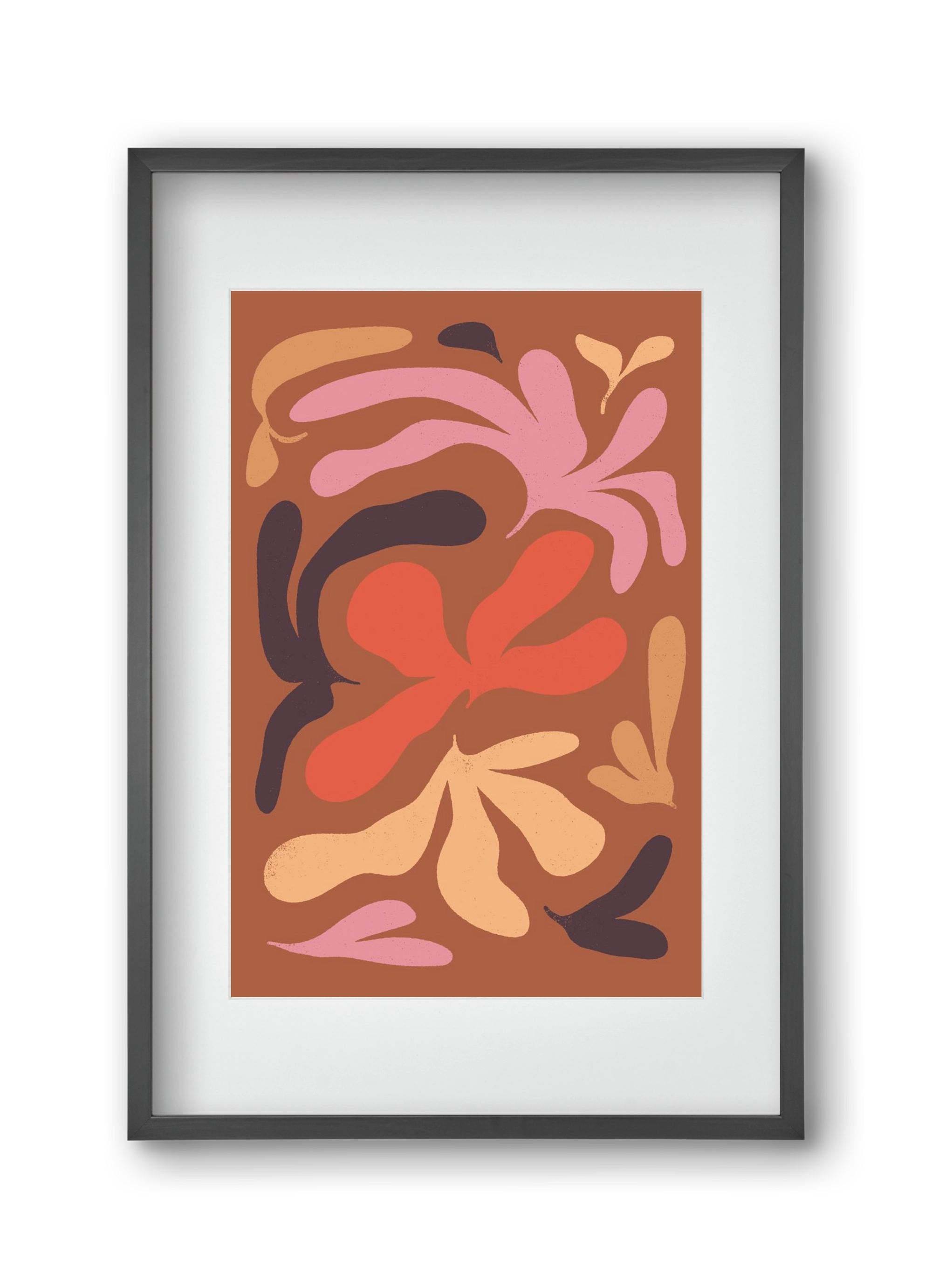 Leaves, 30x45 cm (20x30 cm), Fekete keret, paszpartuval