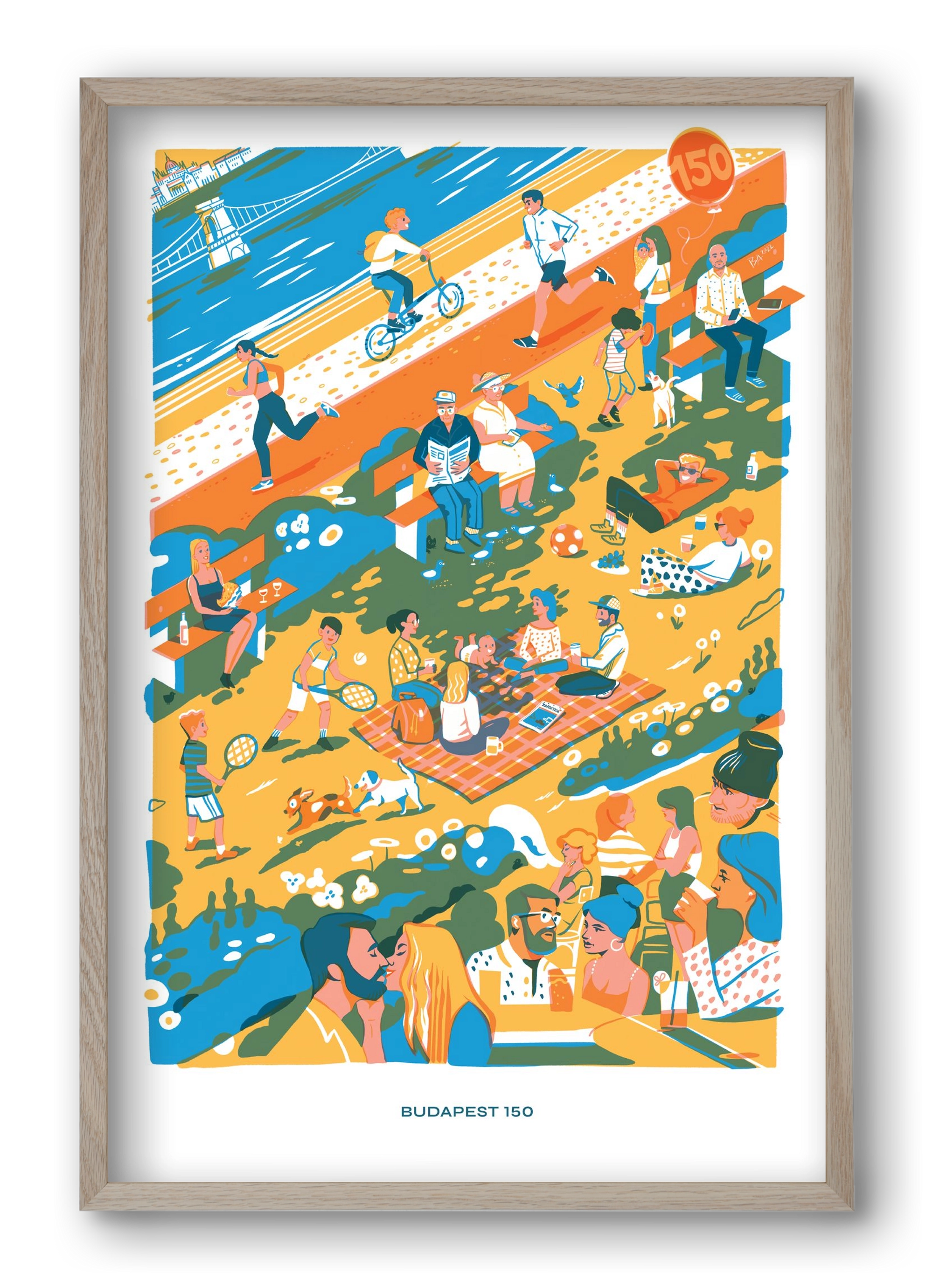 Budapest 150 (Roadster), 40x60 cm (40x60 cm), Tölgy keret