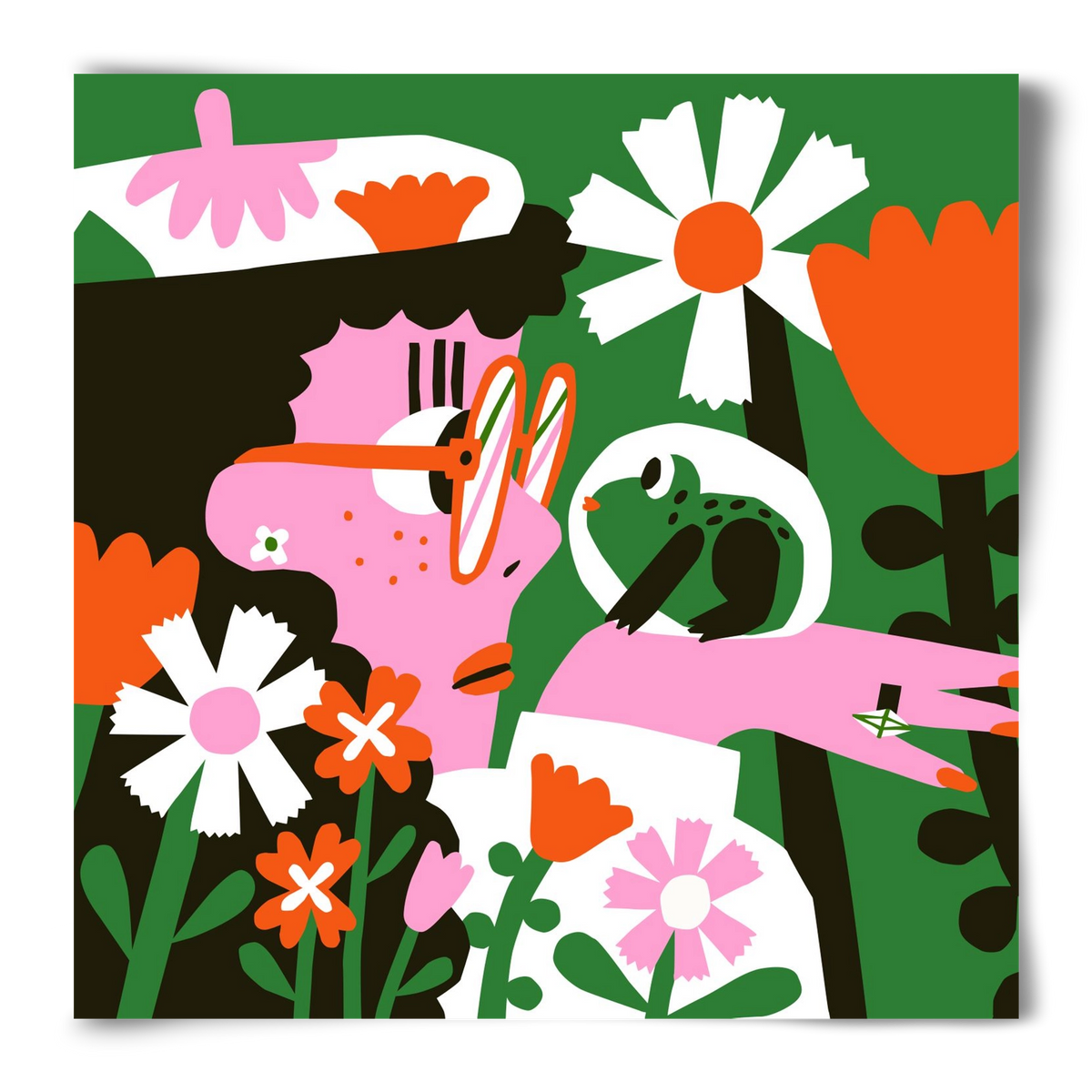 Frog in the garden, 50x50 cm, Keret nélkül