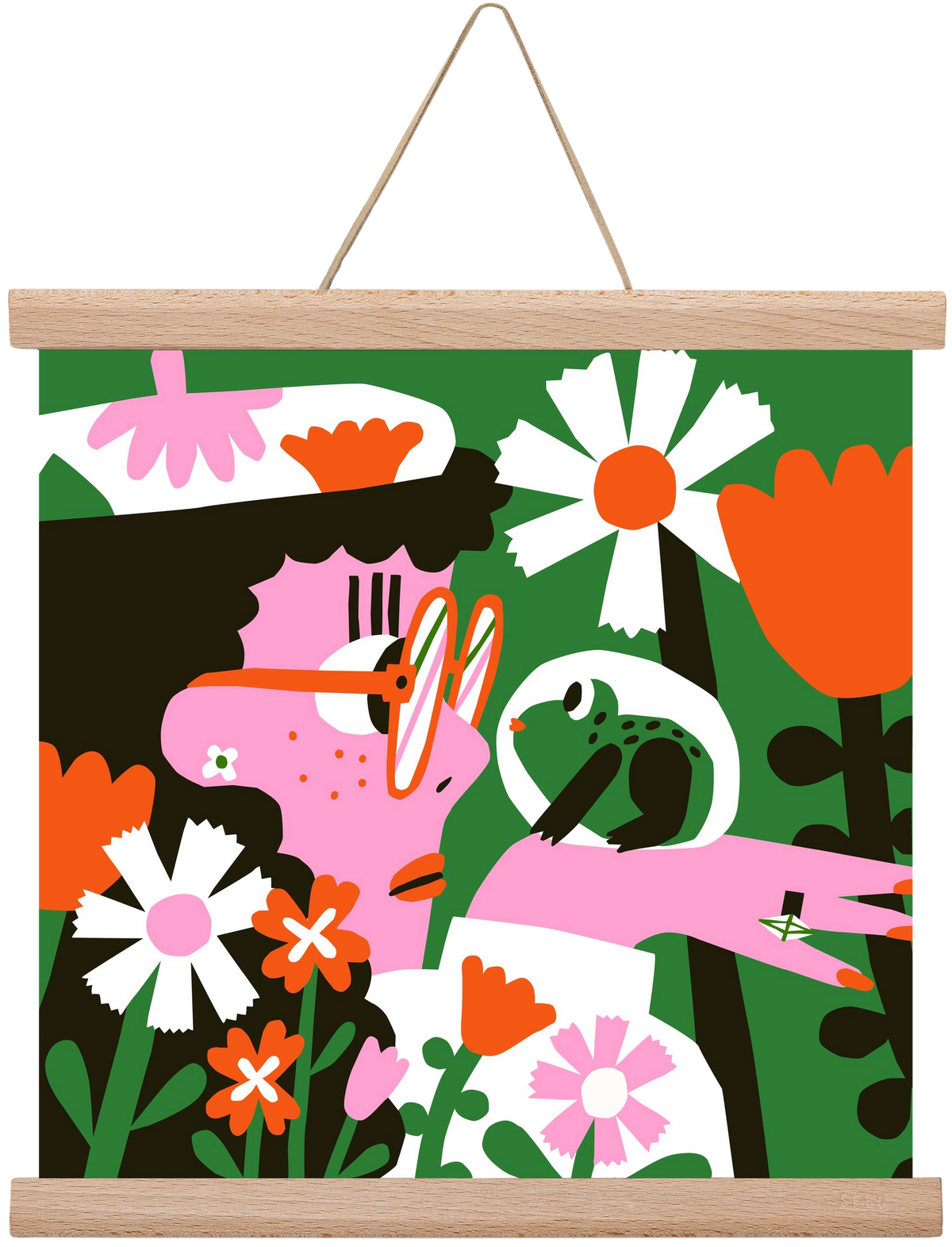 Frog in the garden, 30x30 cm (30x30 cm), Tölgy akasztó