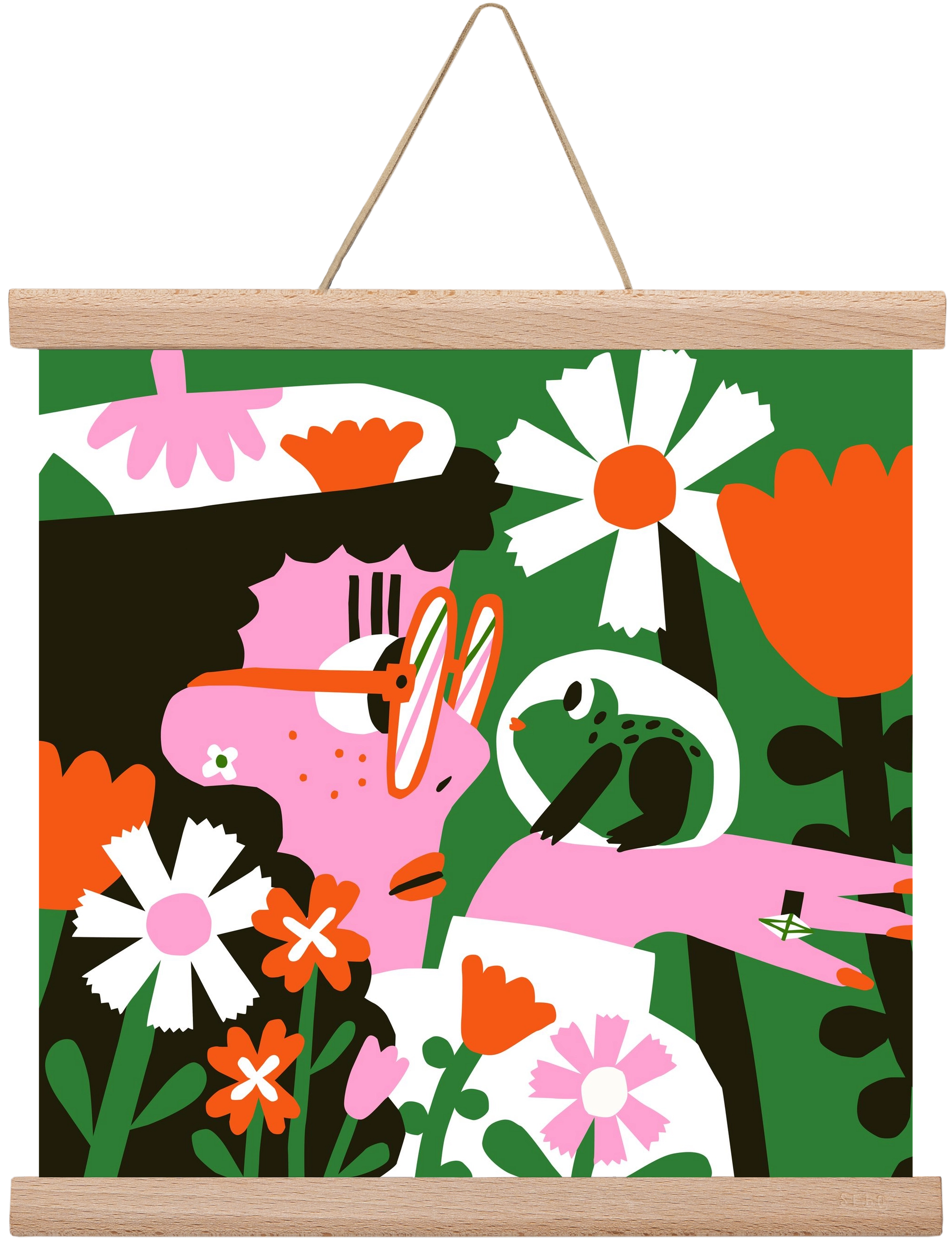 Frog in the garden, 30x30 cm (30x30 cm), Tölgy akasztó