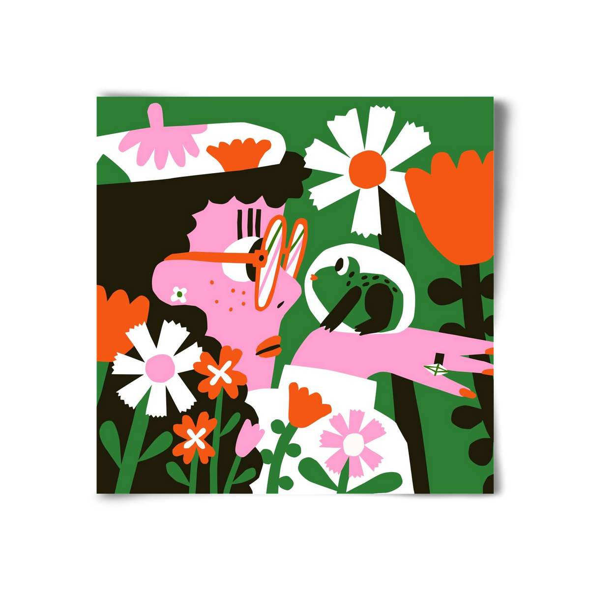 Frog in the garden, 30x30 cm, Keret nélkül